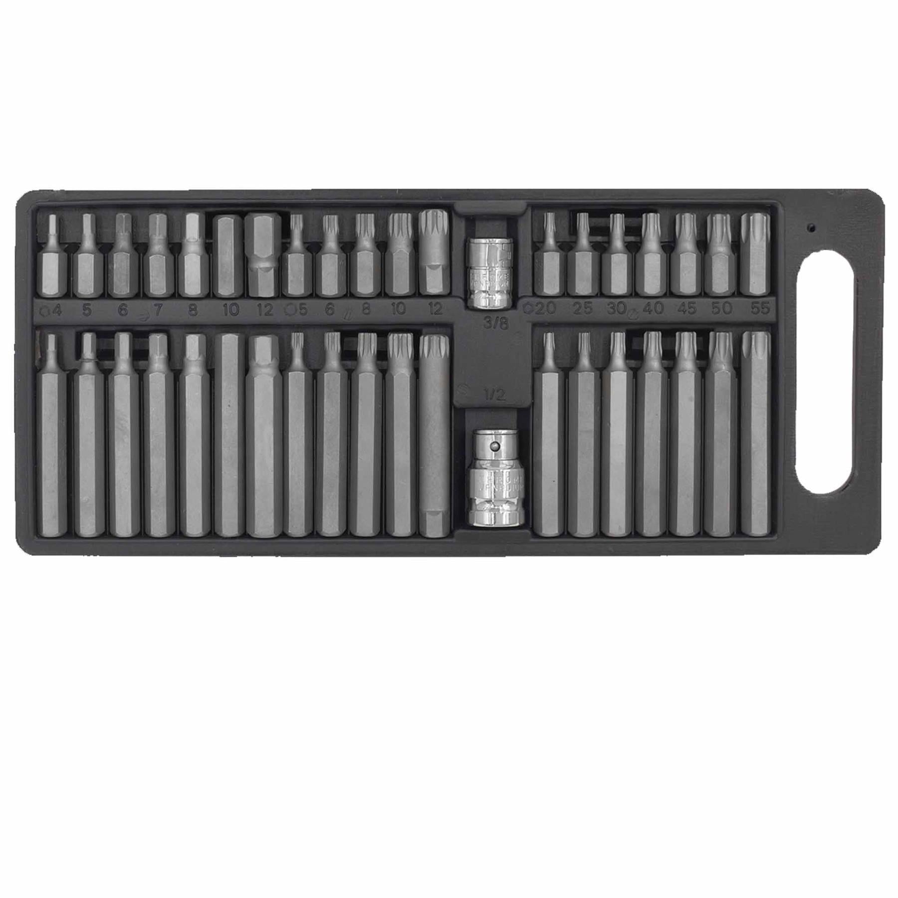 Sealey TRX-Star/Hex/Spline Bit Set 40pc 3/8" & 1/2"Sq Drive