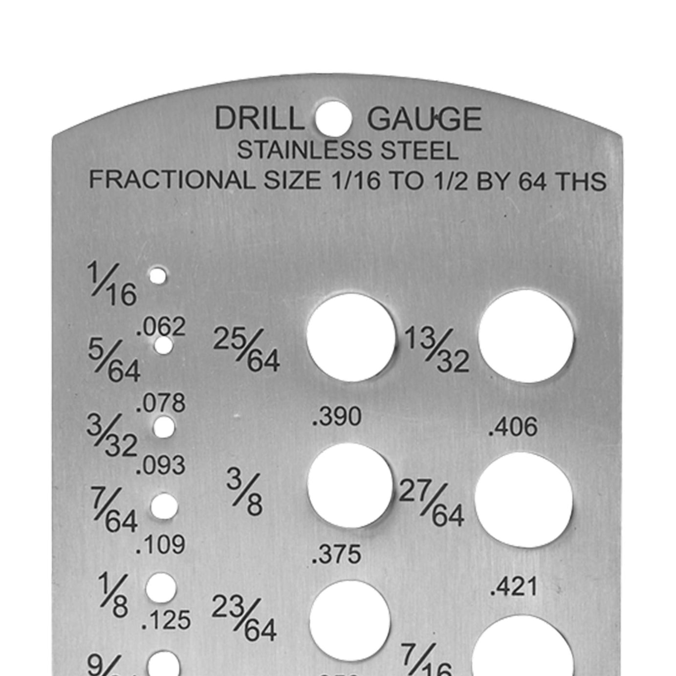 Sealey Drill Gauge Imperial 1/16"-1/2" Stainless steel drill gauge