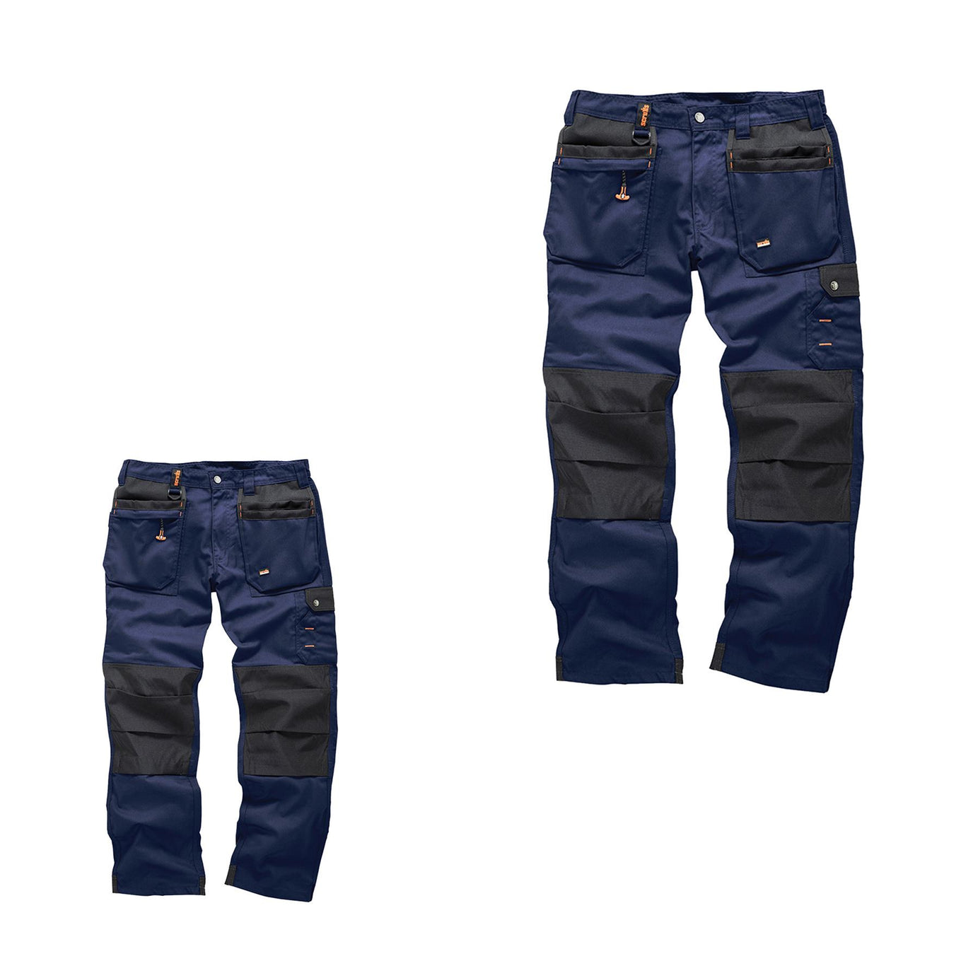 Scruffs Worker Plus Work Trousers 34R Navy Cargo Combat Hard Wearing Trouser