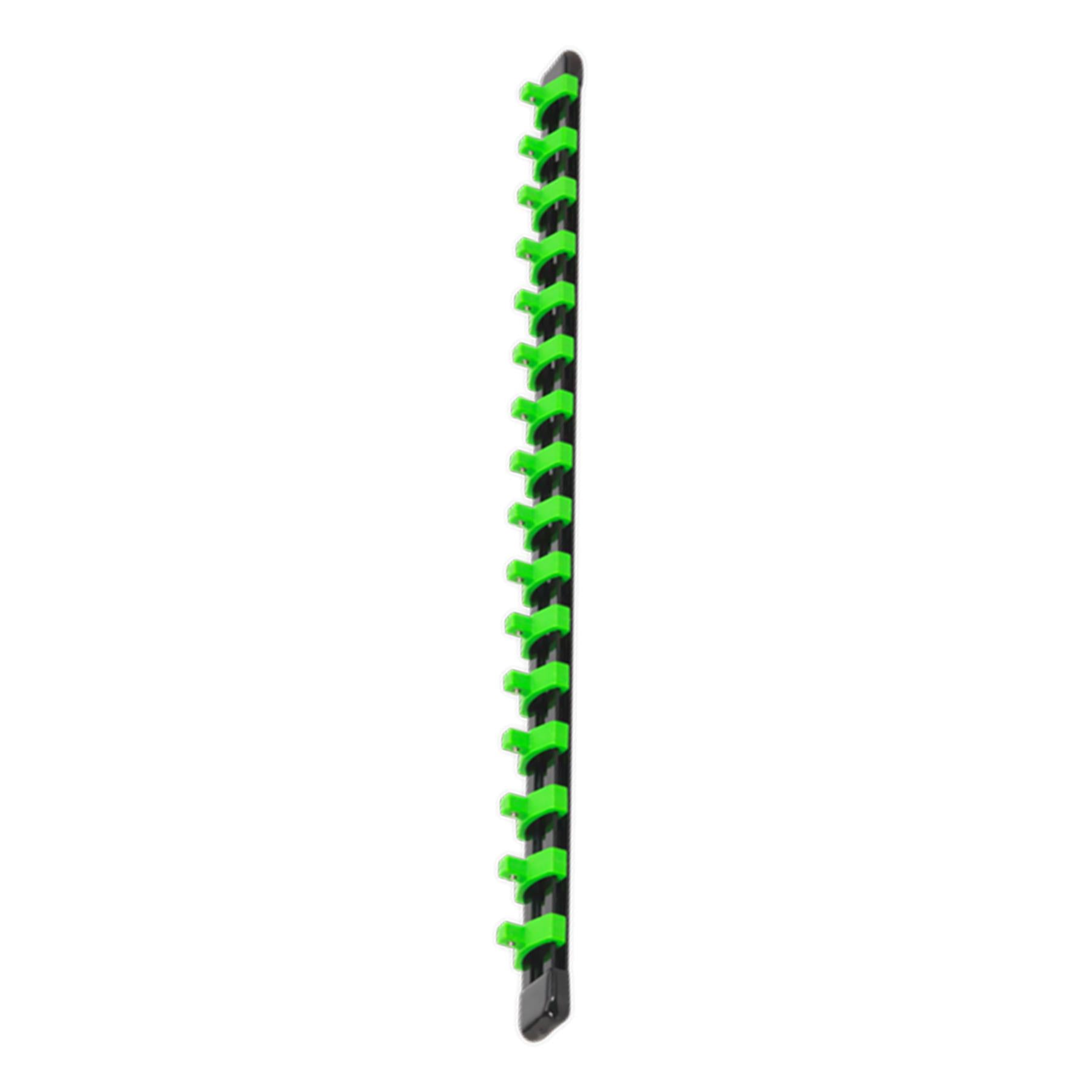 Socket Retaining Rail with 16 Clips 1/4"Sq Dr - Hi-Vis Green. Sealey