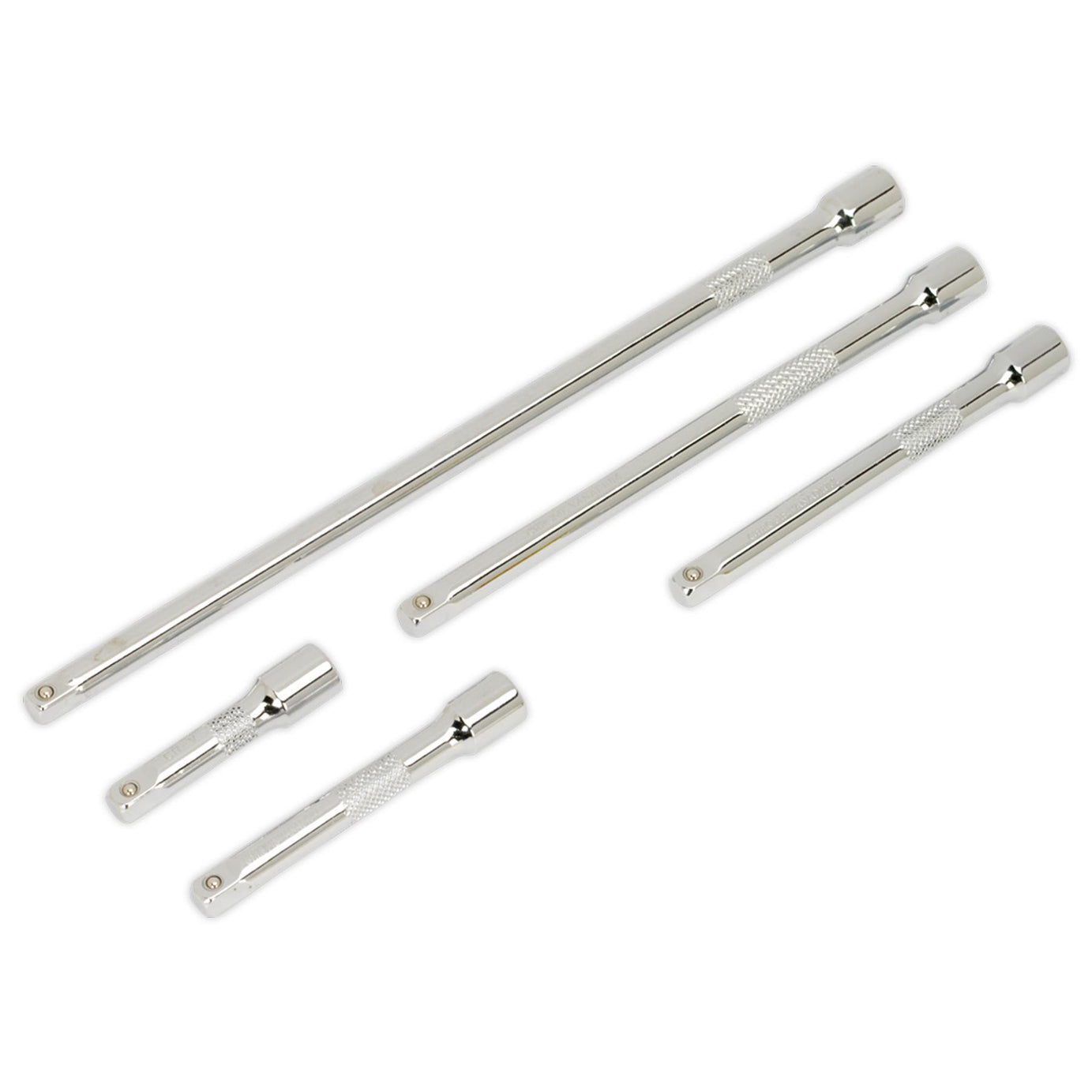 Sealey 5pc Drive Extension Bar Set 1/4"Sq Chrome Vanadium steel