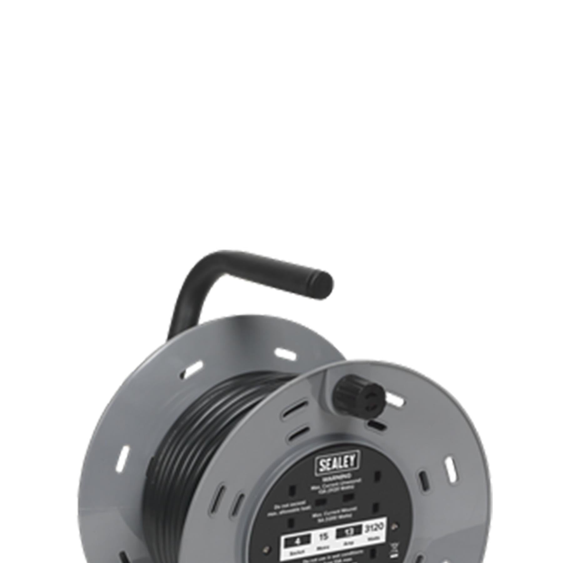 Sealey Cable Reel 15m 4 x 230V Thermal Trip