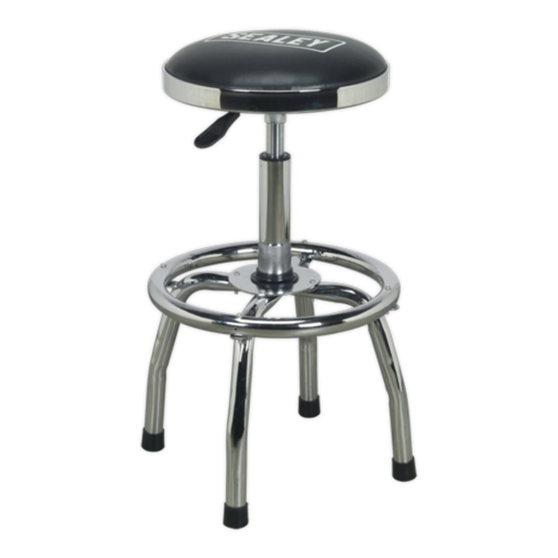 Sealey Workshop Stool Heavy-Duty Pneumatic Adjustable Height Swivel Seat