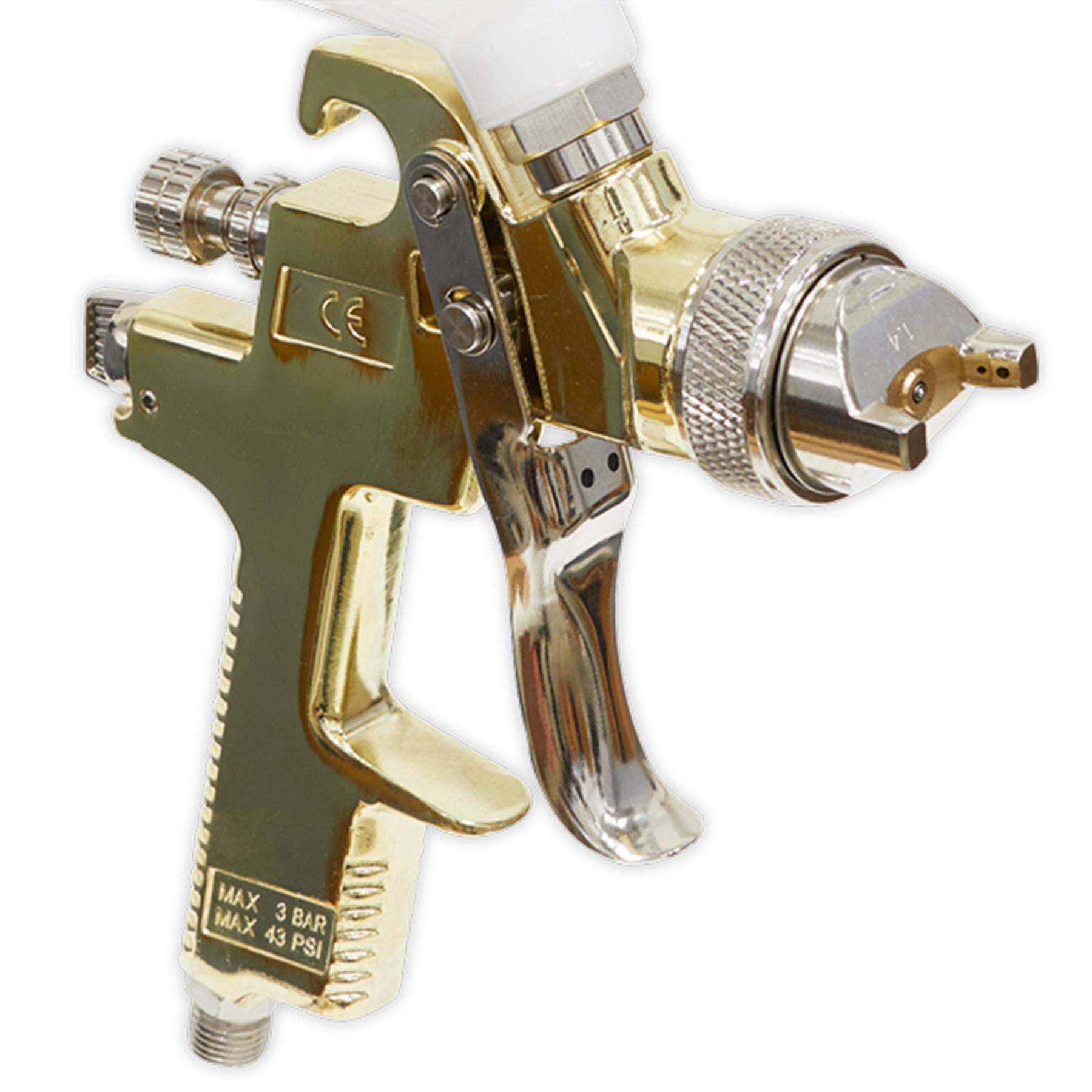 Sealey Gold Series Gravity Feed Spray Gun 1.4mm Set-Up