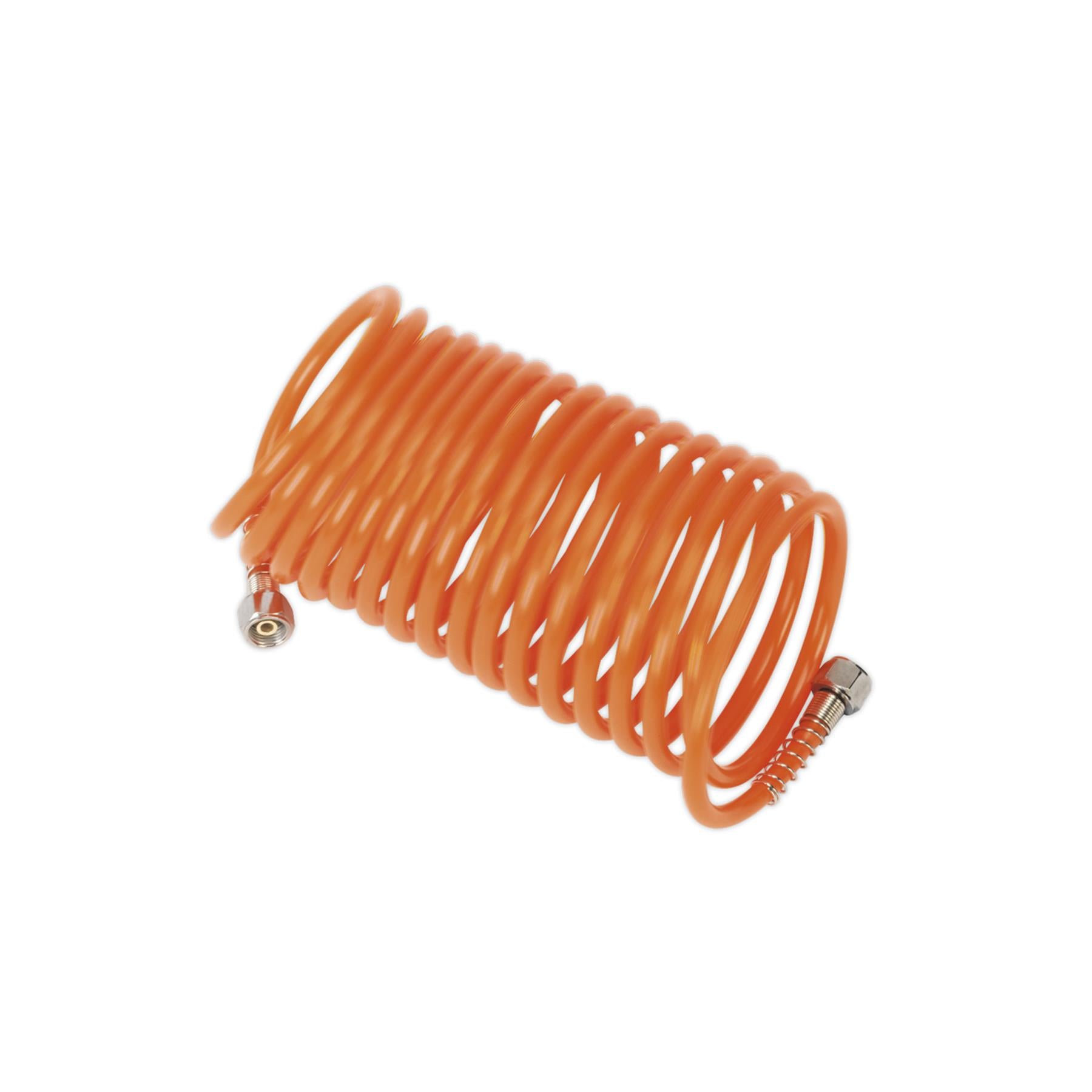 Sealey PE Coiled Air Hose 5m x Ø5mm with 1/4"BSP Unions