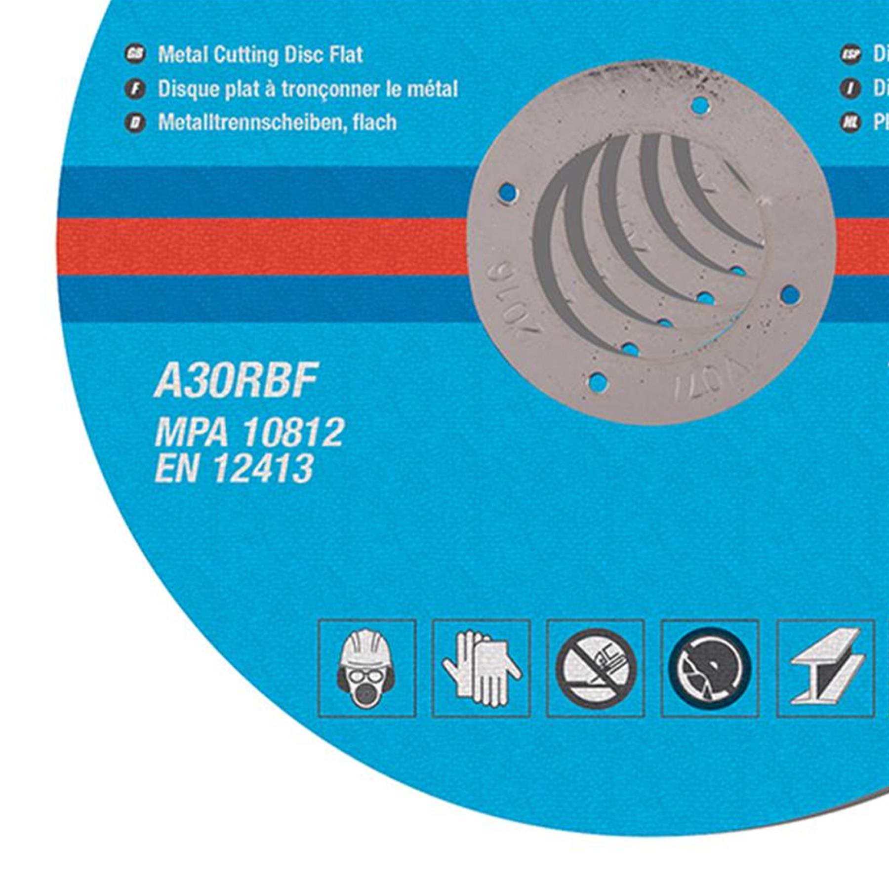 Metal Cutting Discs, Flat, Angle Grinder, 115mm X 3mm, Steel, Grinding 10Pk