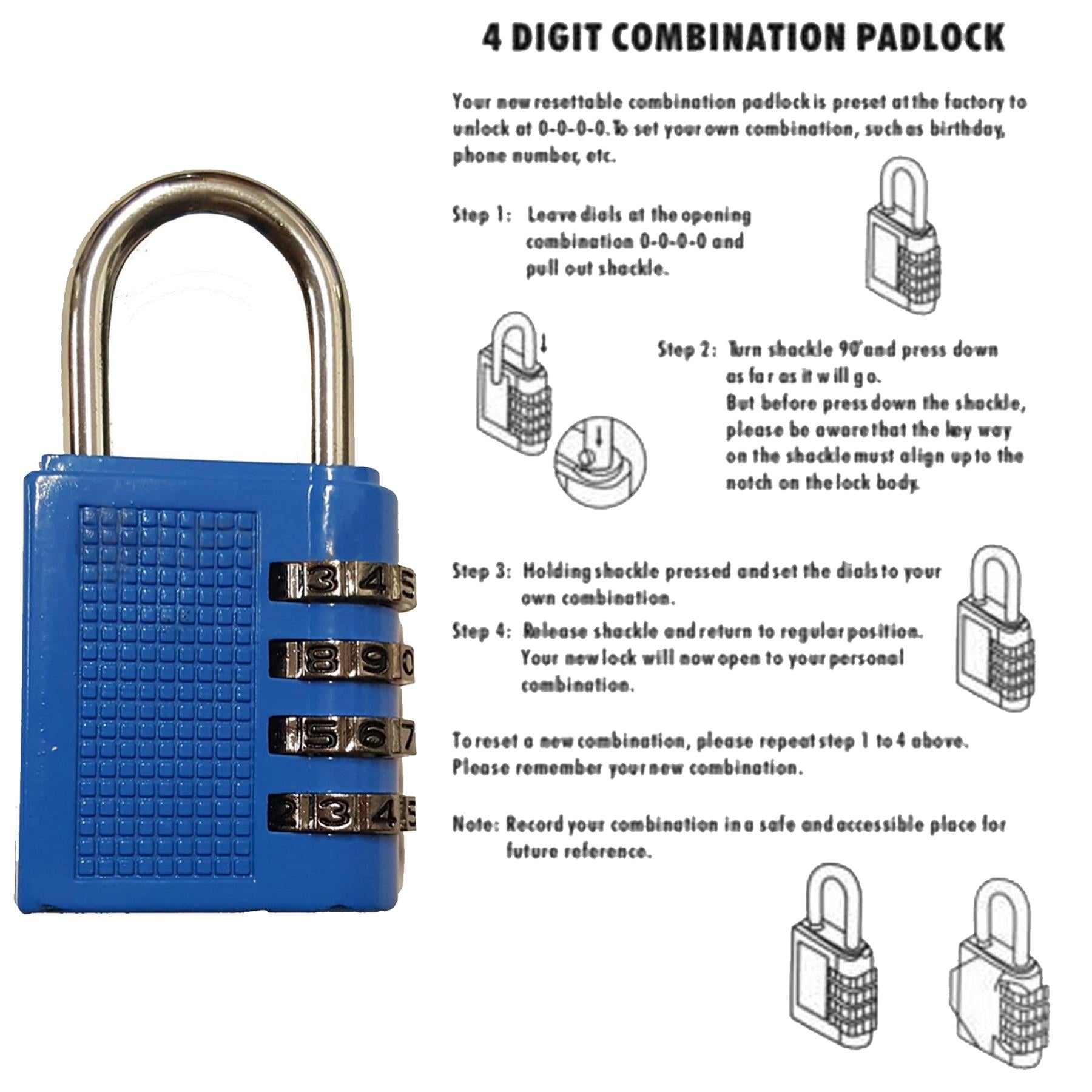 4 Digit Combination Padlock