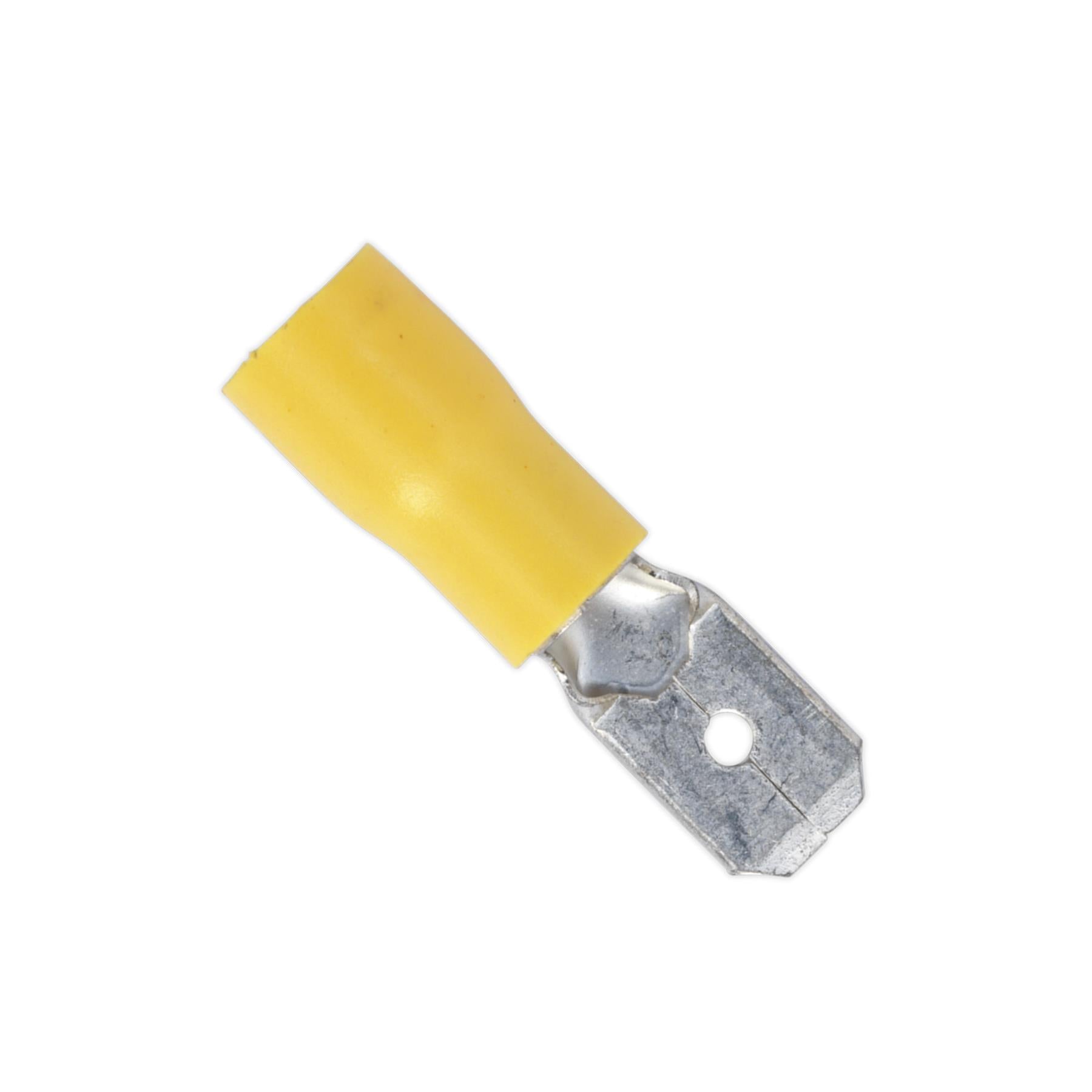 Sealey Push-On Terminal 6.3mm Male Yellow Pack of 100