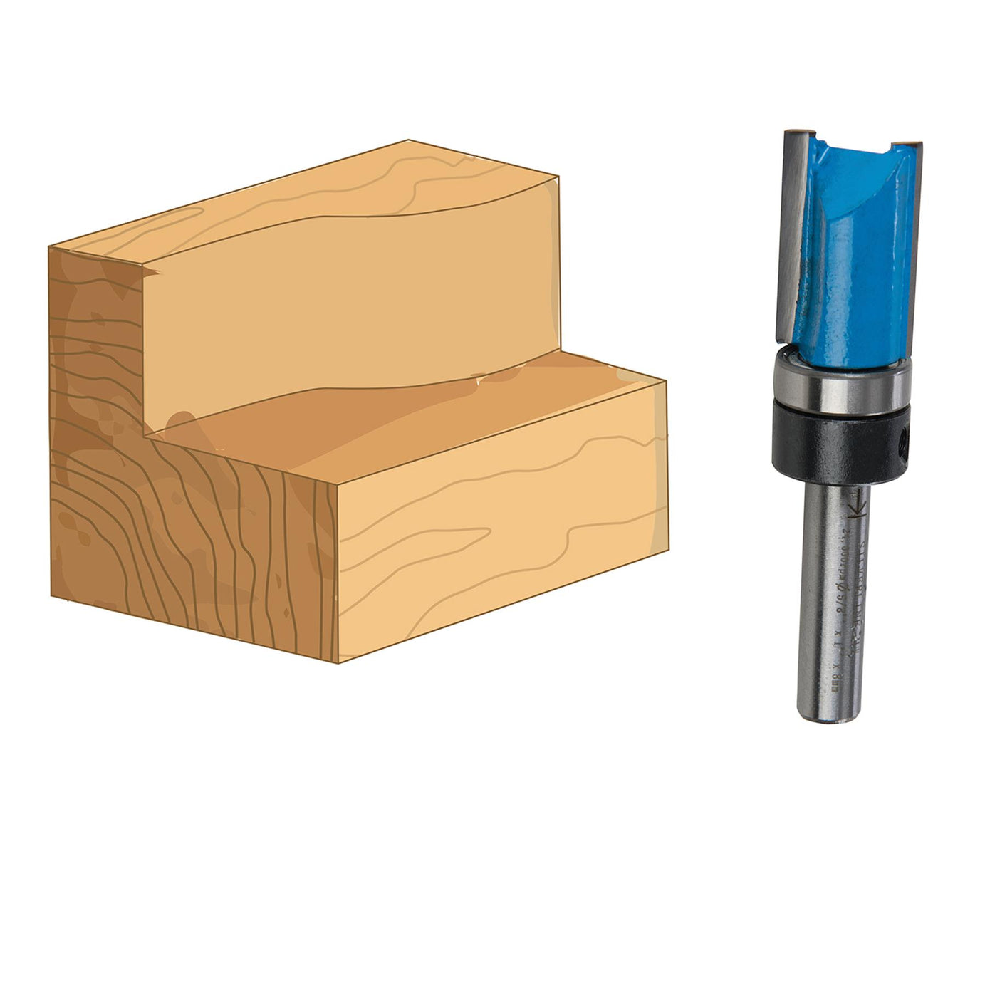 8mm Template Cuttes Router Bit TCT Twin Fluted Kitchen 5/8" X 1" X 5/8"