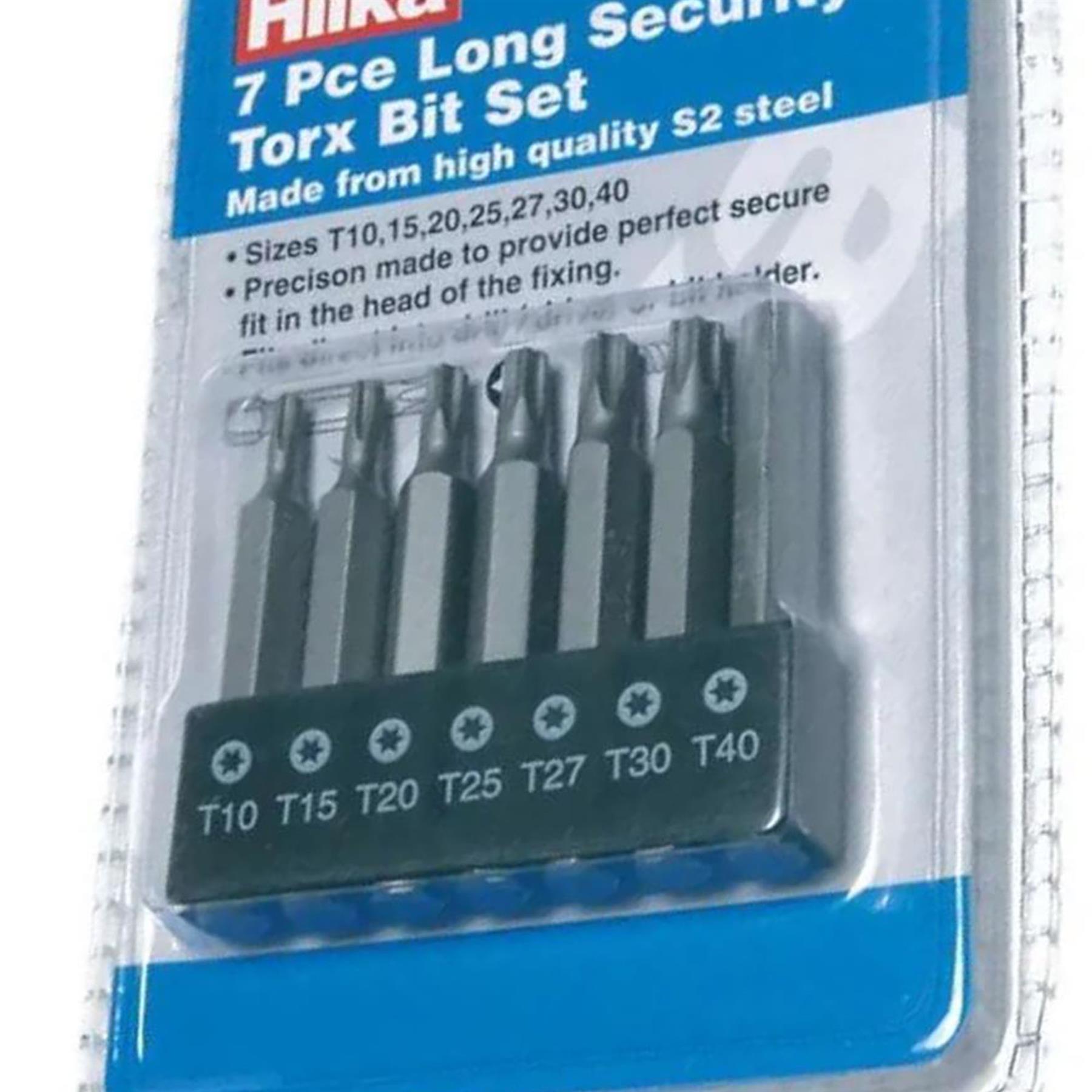 Long Security Torx Bit Set/ Tox Bit Set with hole. Power Drive T Bits. Star Torx