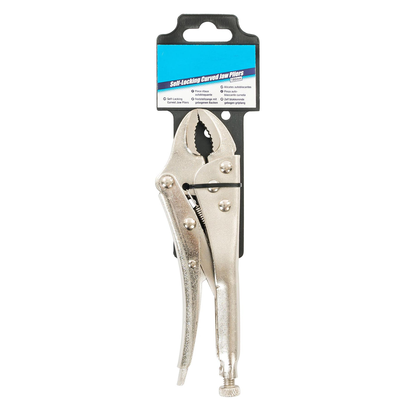 Self Locking Pliers - 180mm Curved Easy Screw Adjustment For Controlled Grip