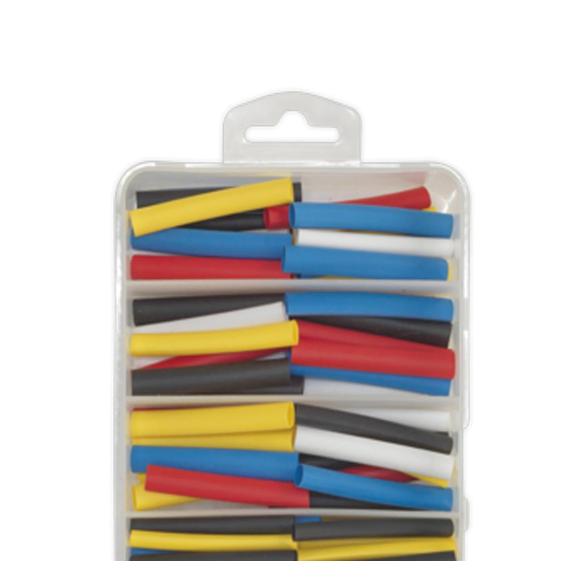 Sealey Heat Shrink Tubing Assortment 180pc 50 & 100mm Mixed Colours