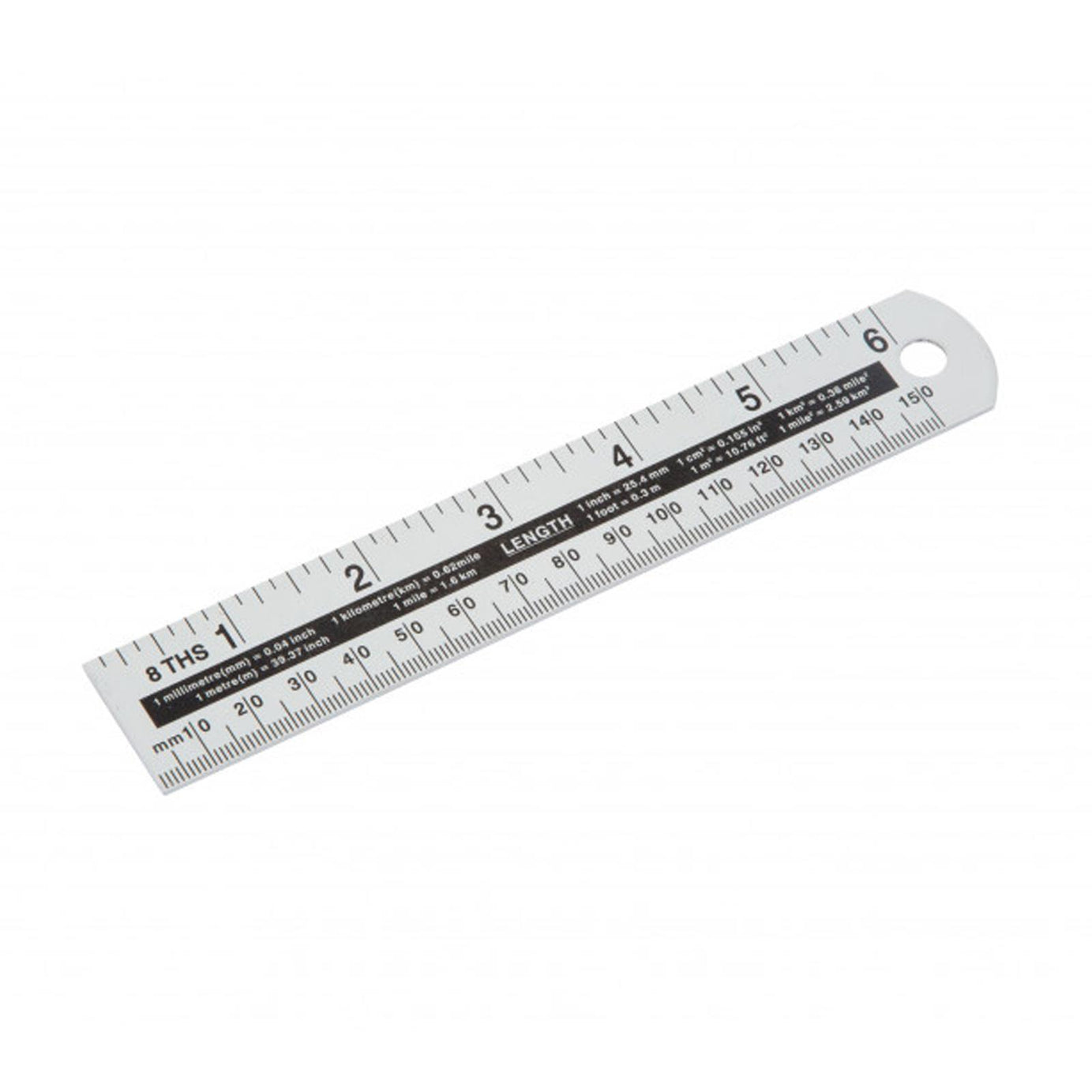 BlueSpot Aluminium Ruler Measure 6" Anodised Aluminium Light & Won't Rust