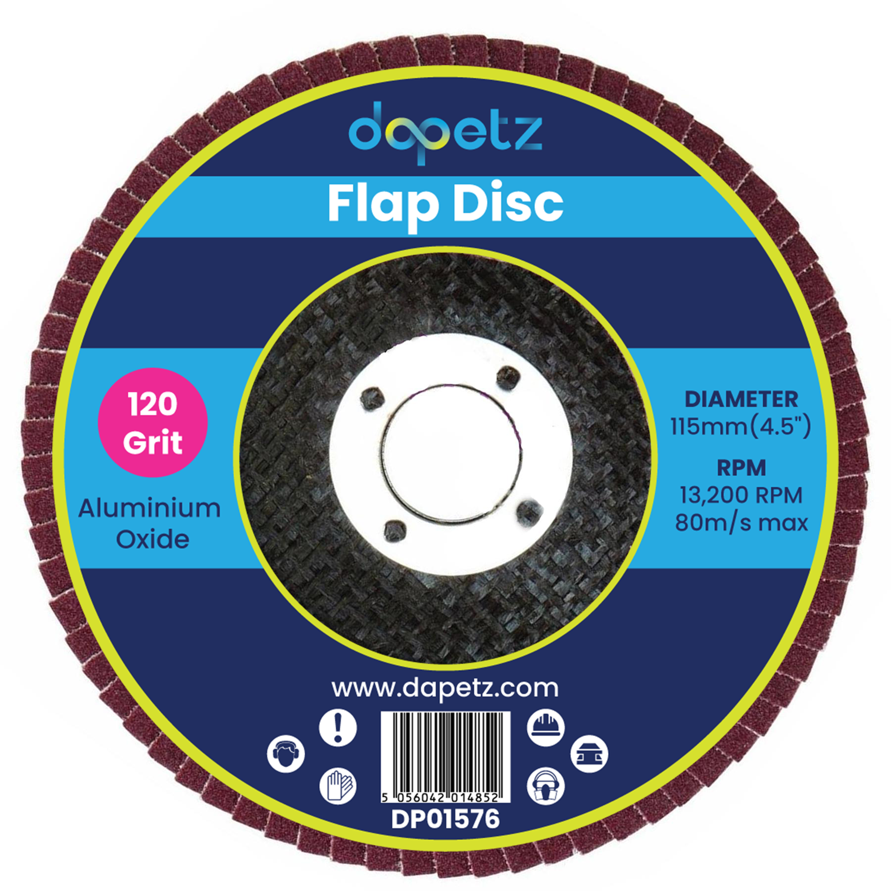 5PC Flap Grinding Sanding Discs 115mm 4.5" 120 Grit Aluminium Wheel