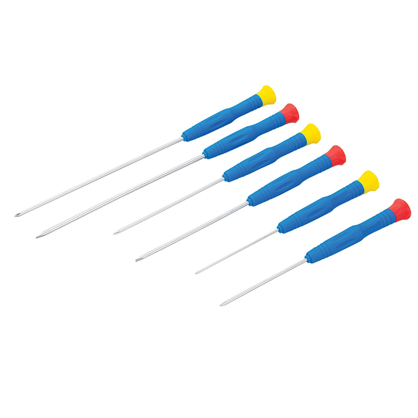 6Pce Extra-Long Precision Screwdriver Set Hardened & Tempered Steel Blades