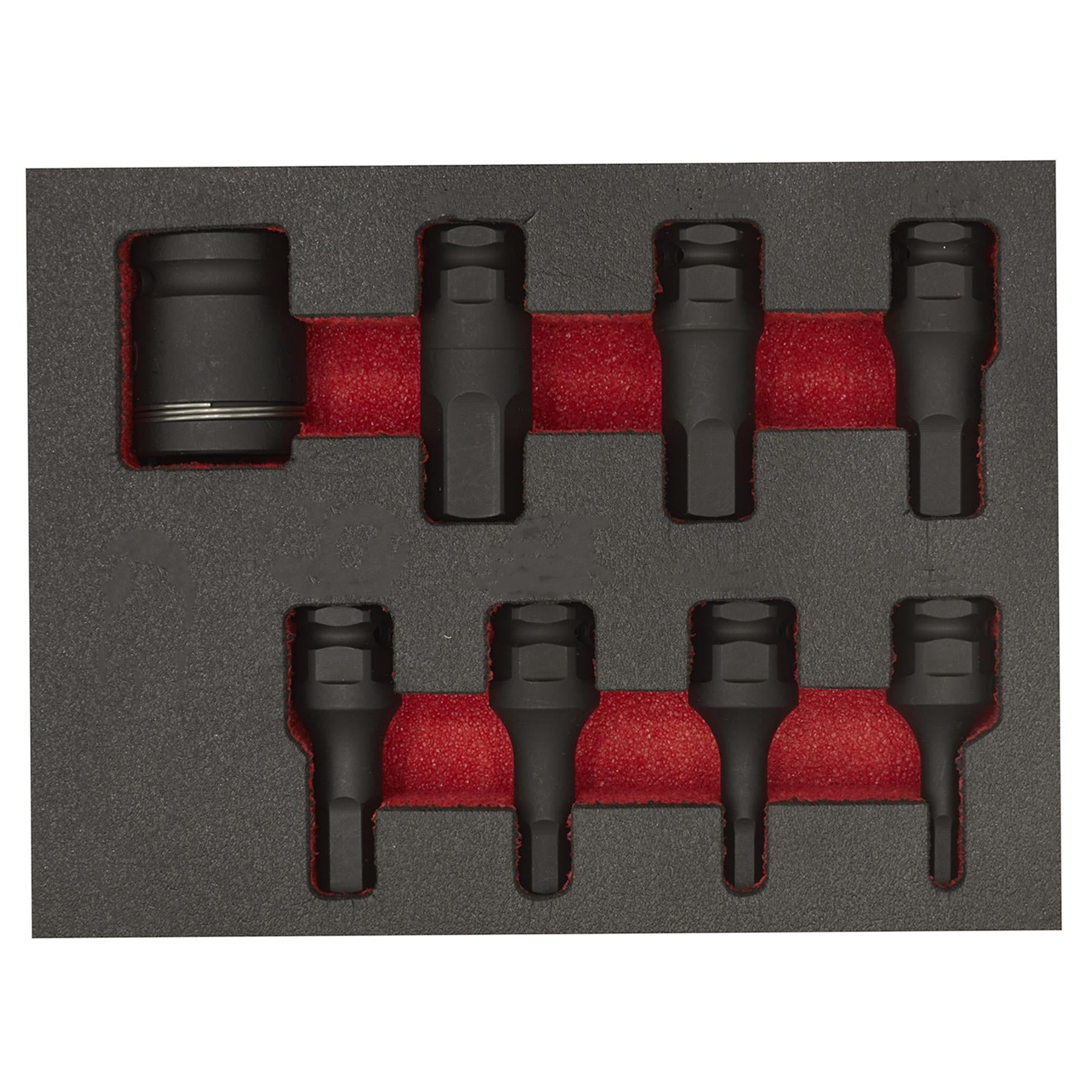 Sealey Impact Hex Socket Bit Set 8pc 3/8"Sq Drive