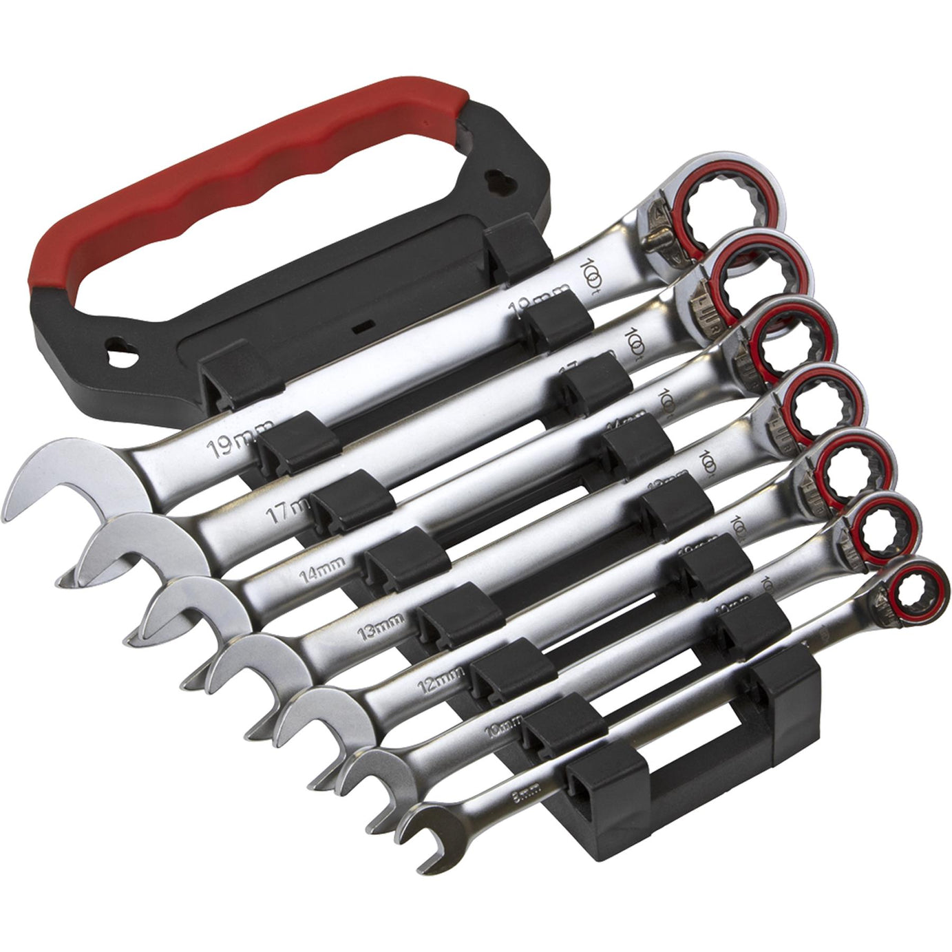 Sealey Reversible Ratchet Comb. Spanner Set 7pc Platinum Series