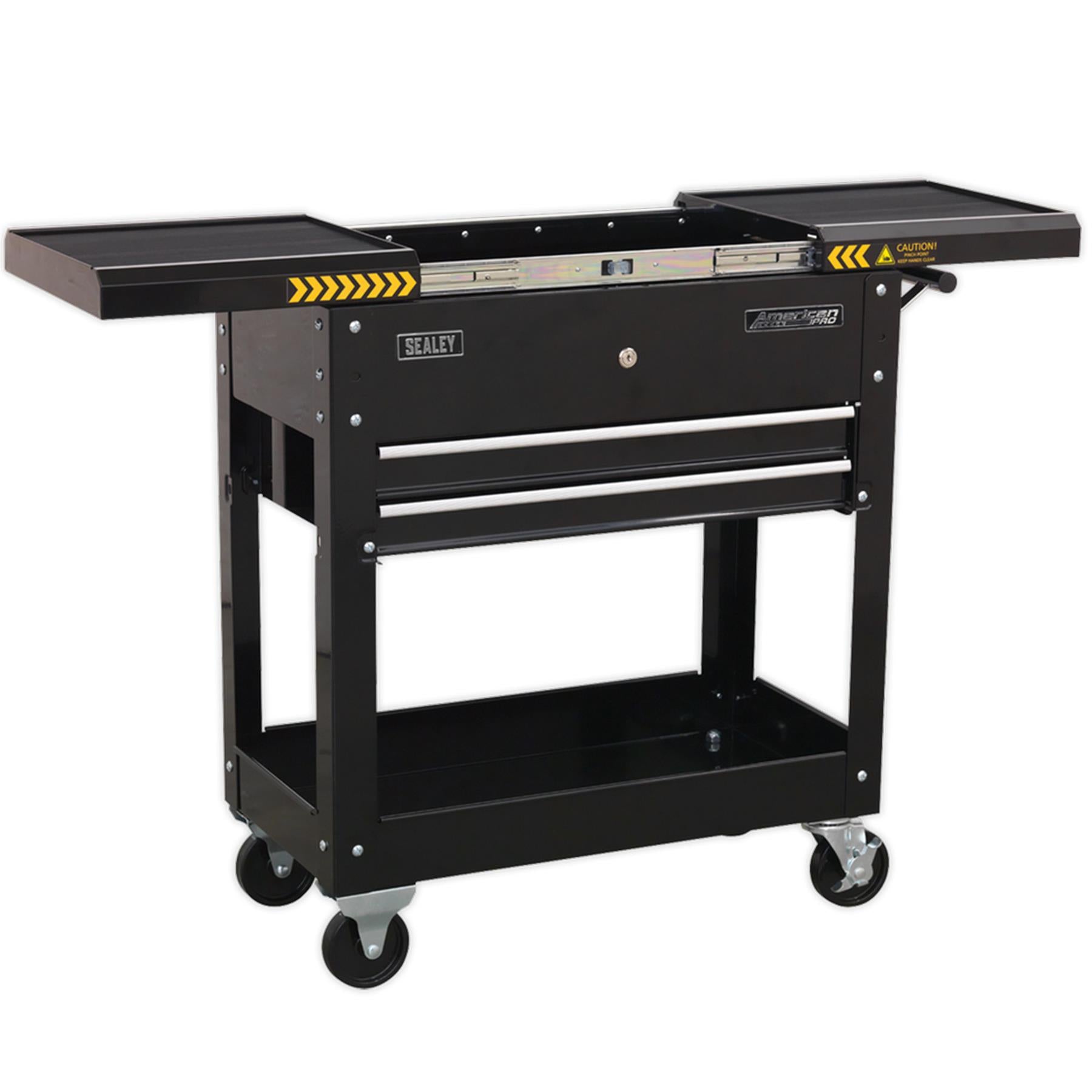 Sealey Mobile Tool & Parts Trolley - Black  Fitted with four wheels,