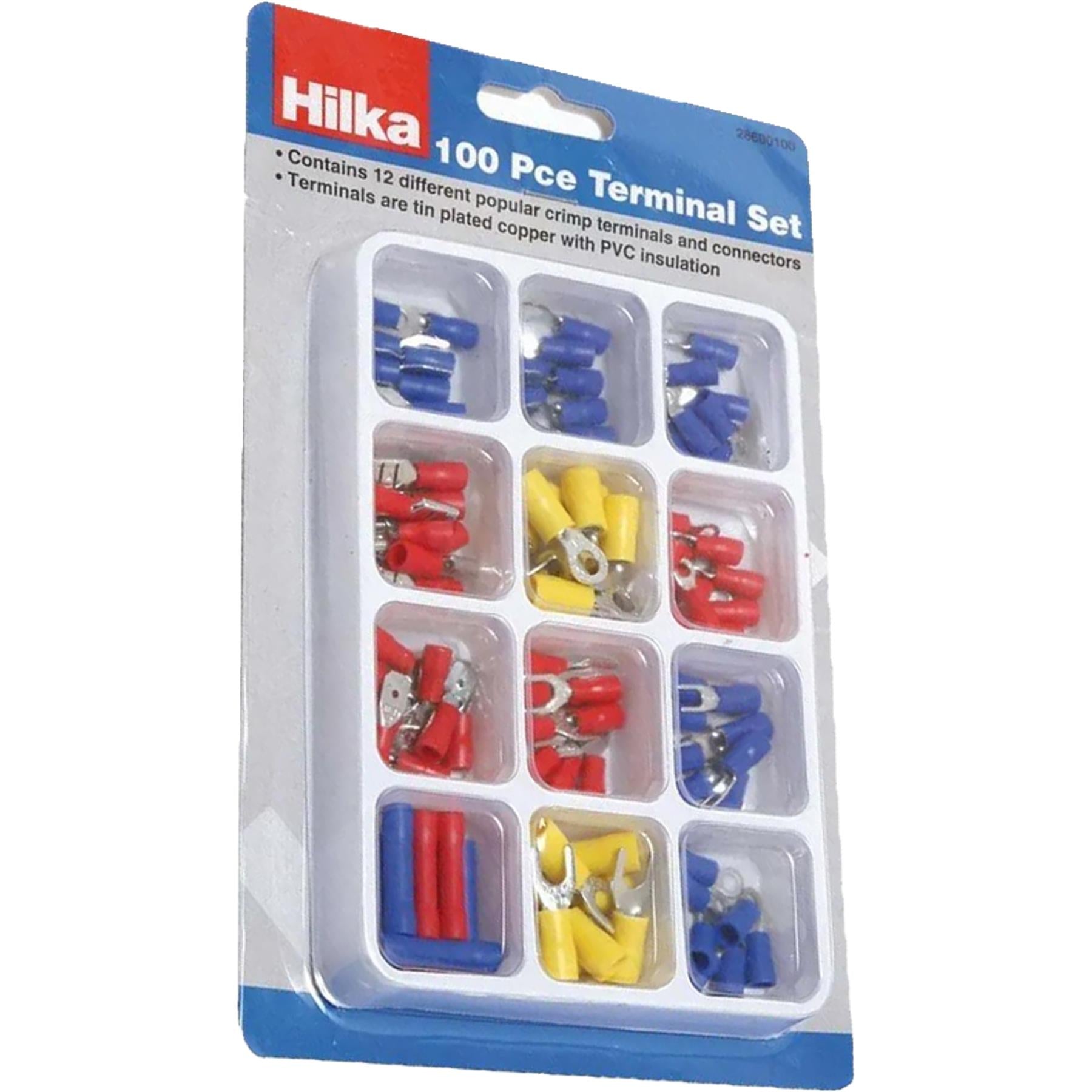 Electrical Crimp Ring Spade Connectors/Insulated Wire Terminals Set 100pc