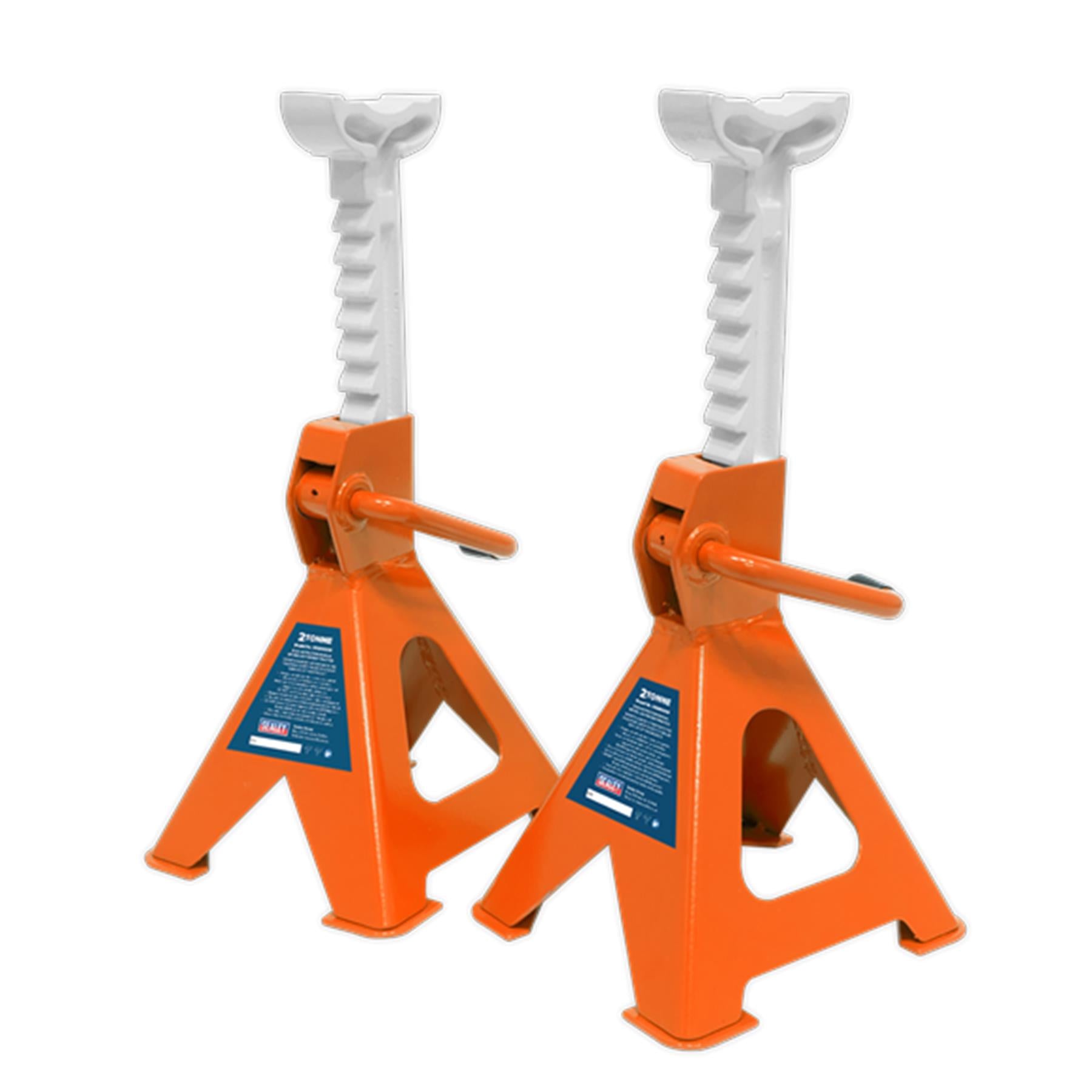 Sealey Axle Stands (Pair) 2tonne per Stand Ratchet Type - Orange