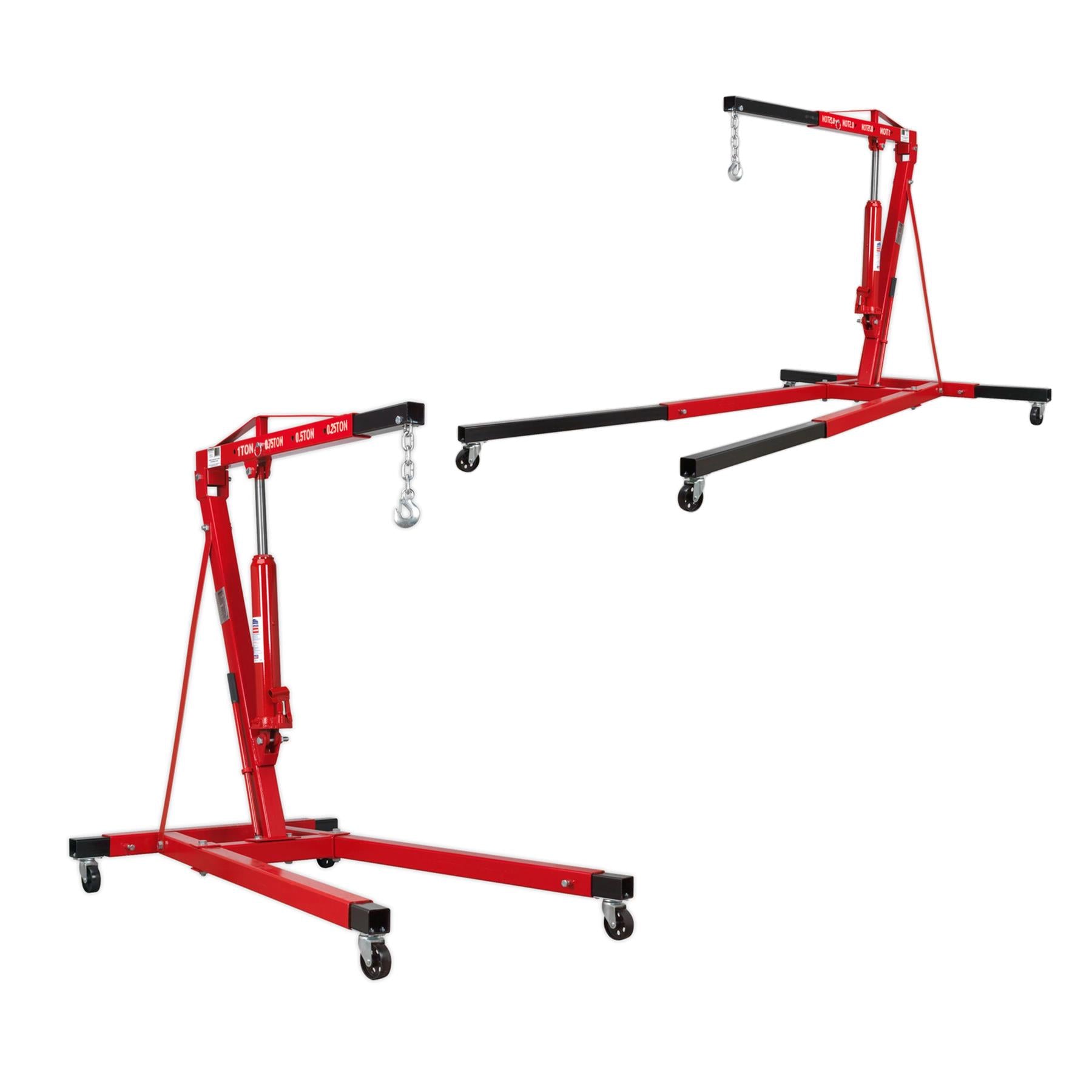 Sealey Engine Crane 1tonne Long Reach Extendable Legs