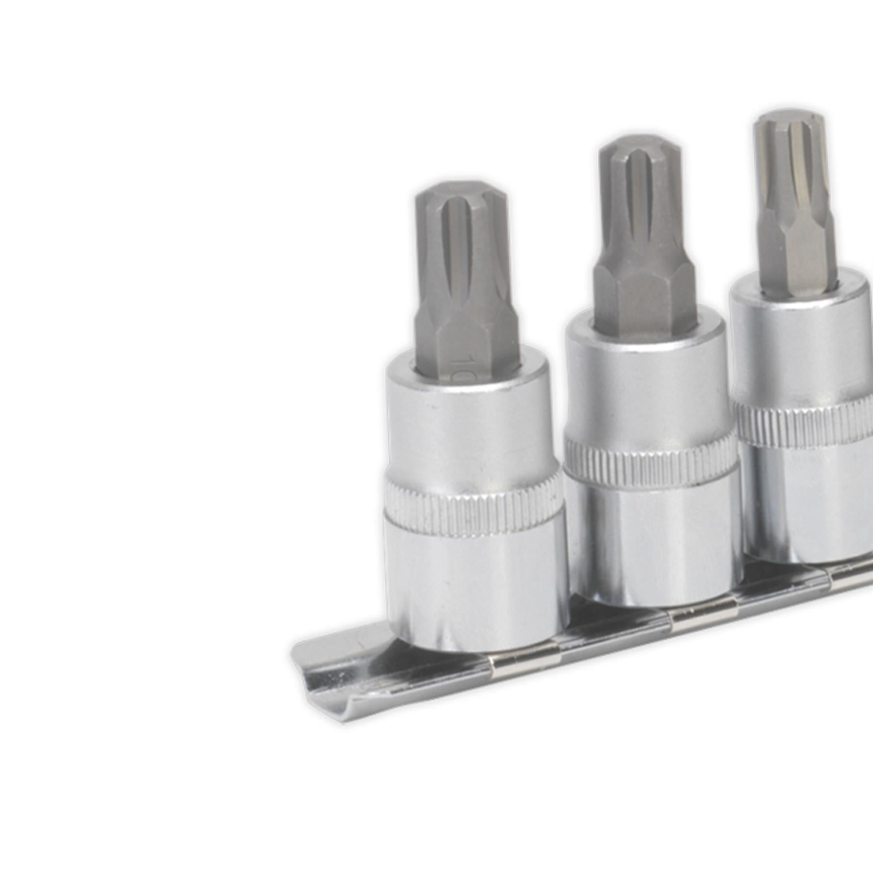 Sealey Ribe Socket Bit Set 7pc 3/8"Sq Drive 50mm