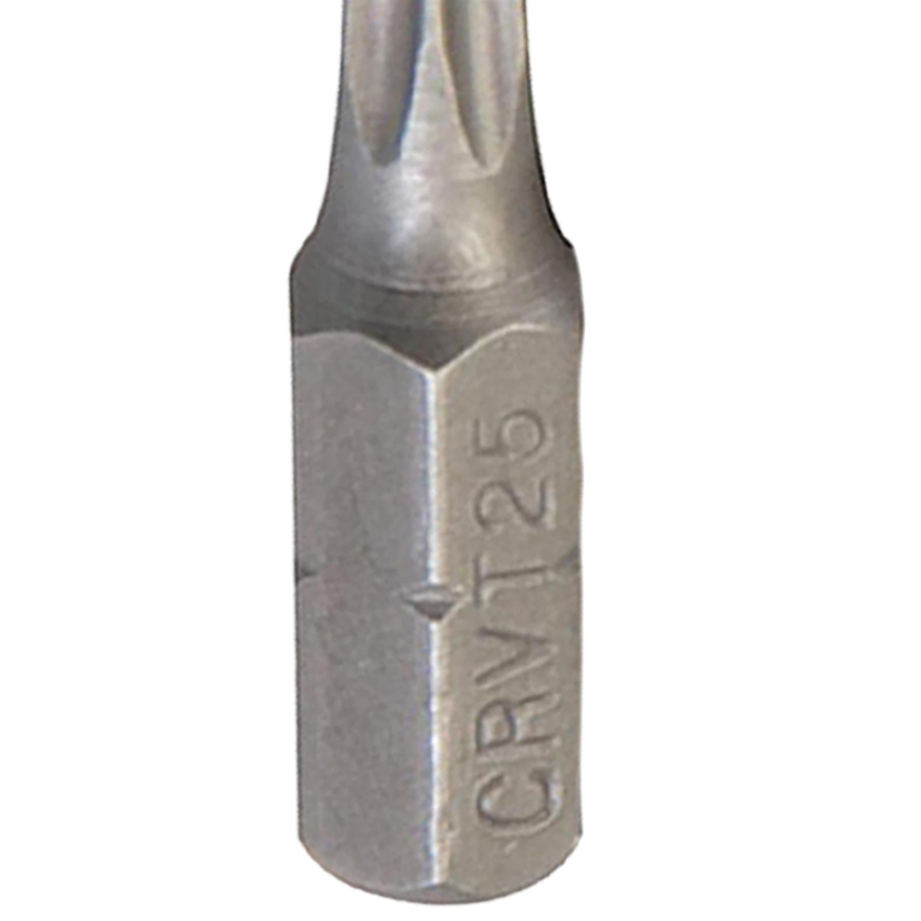 10Pk Torx CRV Screwdriver Bits T25 Chrome Vanadium 1/4" Hex Drive Drive DIY