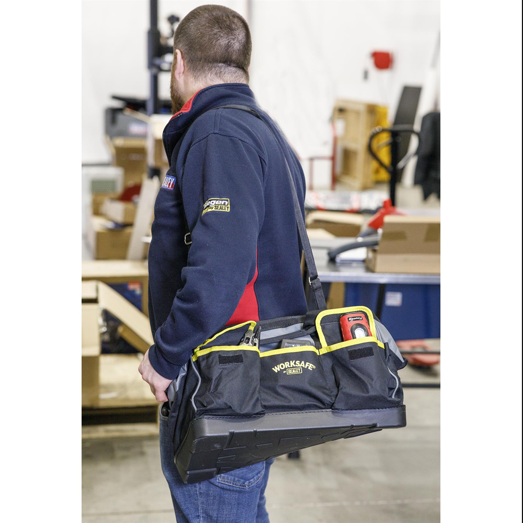 Worksafe Toolbag 440mm. A Hard-Wearing Plastic Base. Sealey