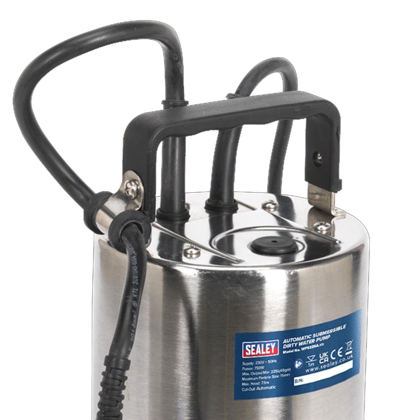 Sealey Submersible Stainless Water Pump Auto Dirty Water 225L/min 230V