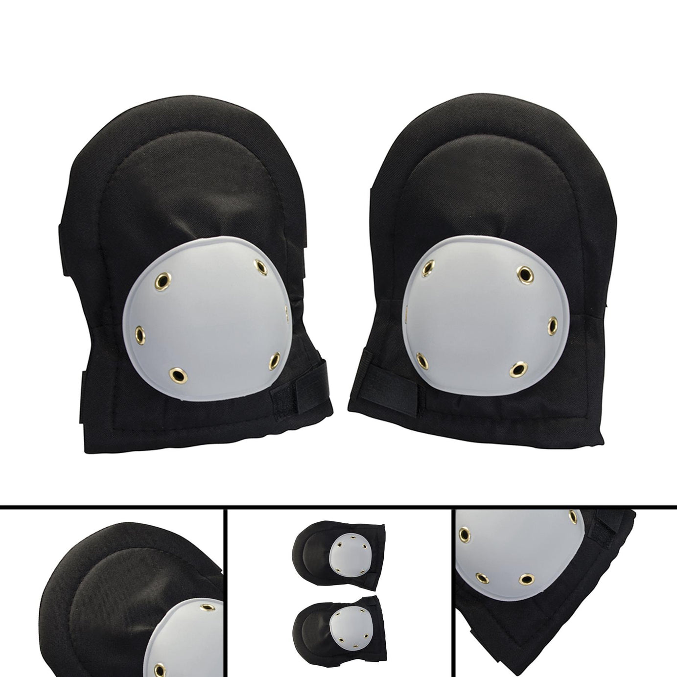 Hard Cap Knee Pads One Size Fully Adjustable Hook And Loop Straps New