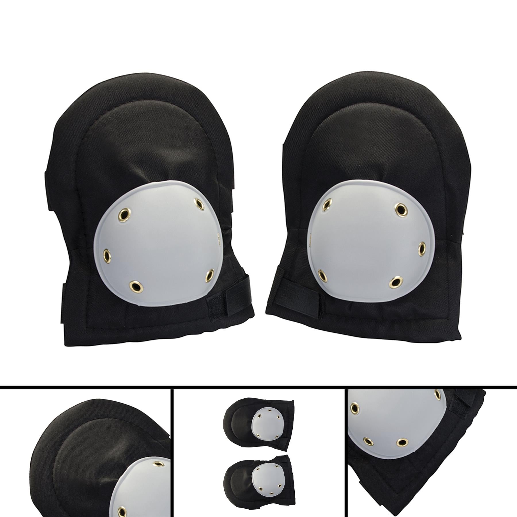 Hard Cap Knee Pads One Size Fully Adjustable Hook And Loop Straps New