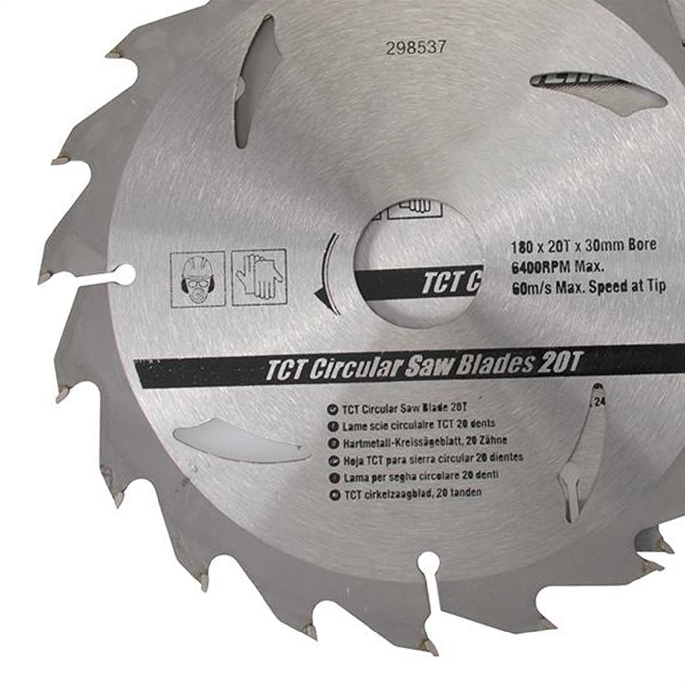3 Piece TCT Circular Saw Blade Set 180 x 30 - 20, 16mm Rings