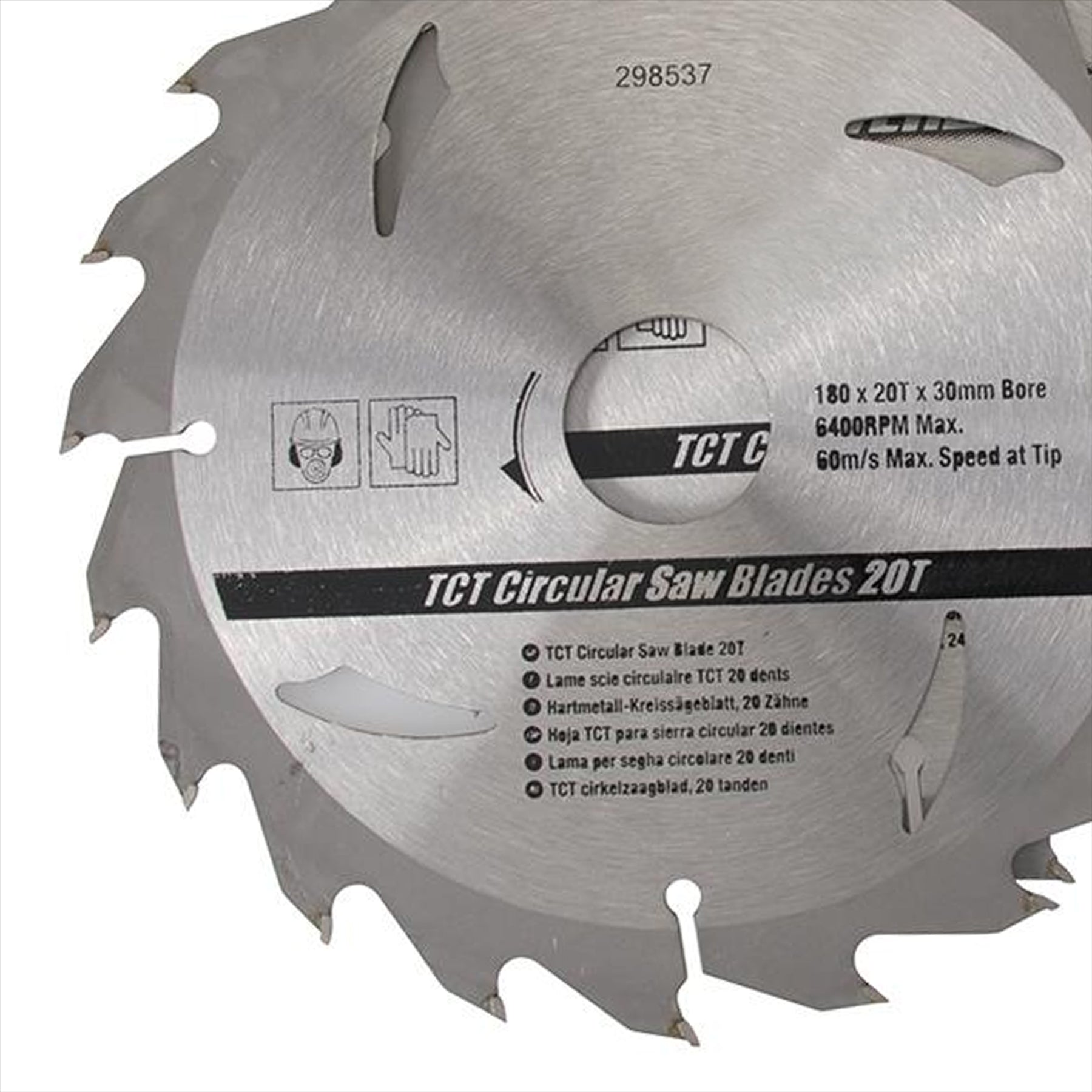 3 Piece TCT Circular Saw Blade Set 180 x 30 - 20, 16mm Rings