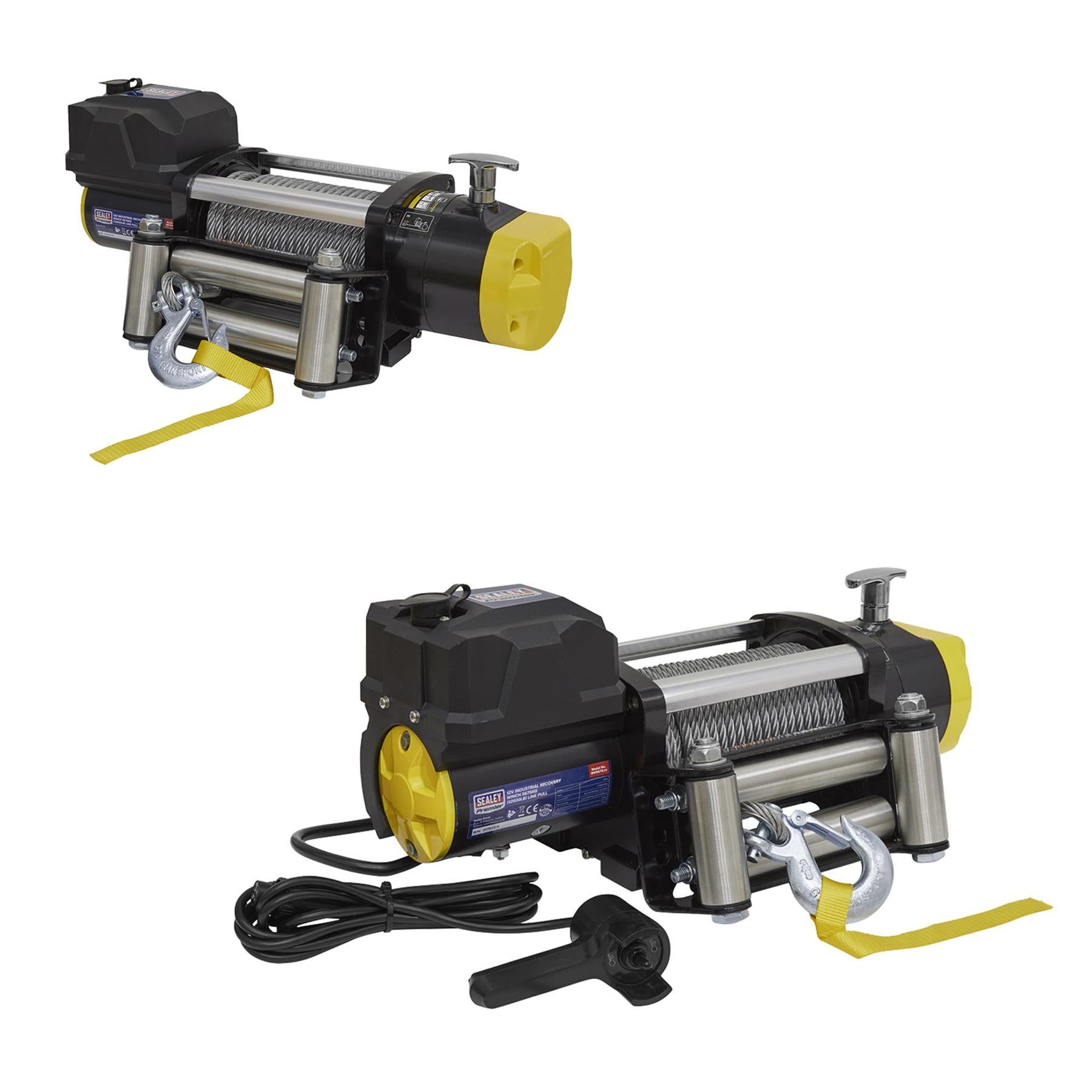 Sealey Recovery Winch 5675kg (12500lb) Line Pull 12V Industrial