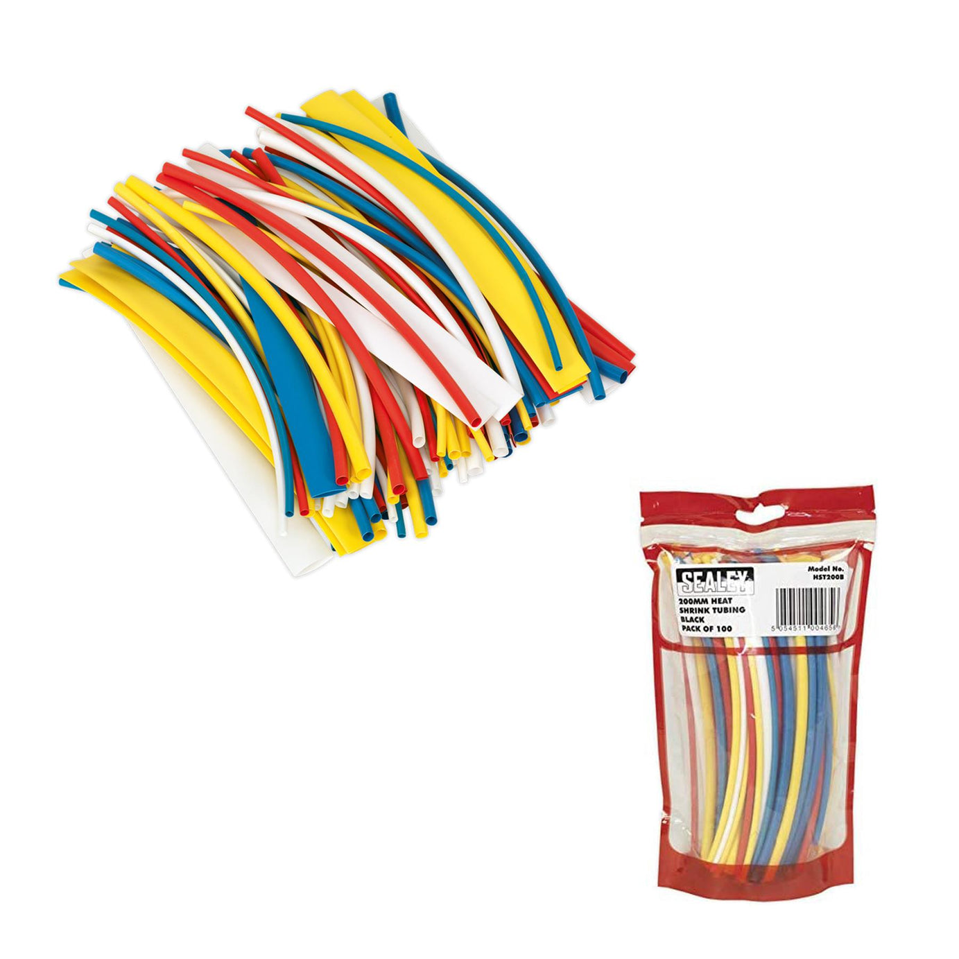 Sealey Heat Shrink Tubing Mixed Colours 200mm 100pc