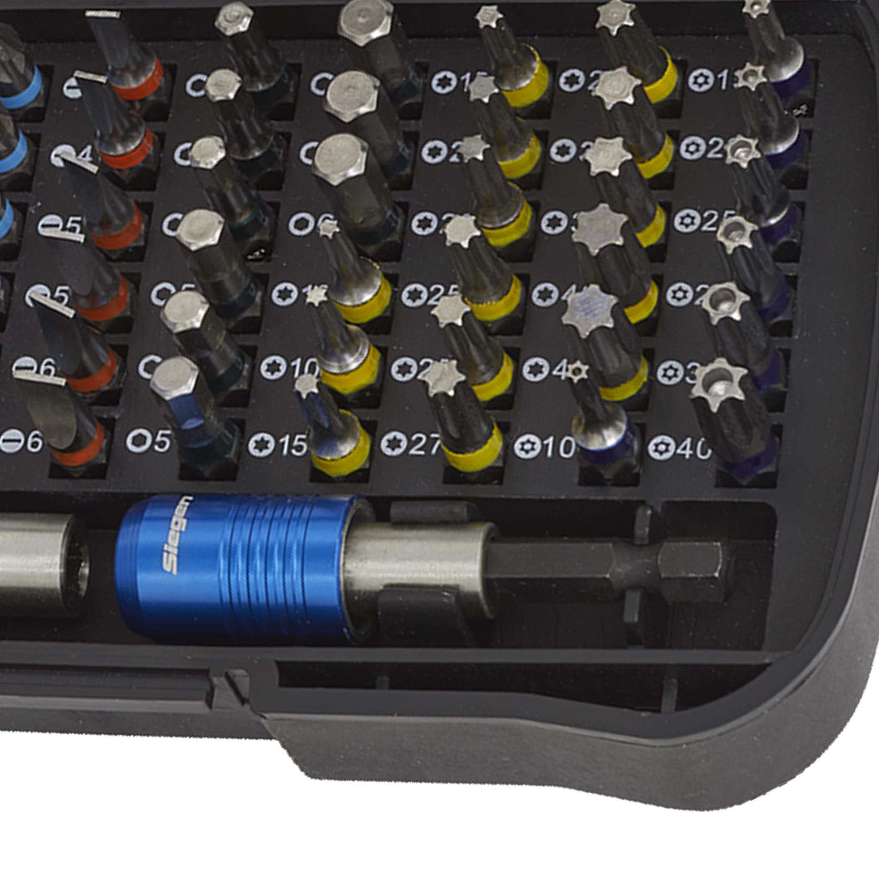 Sealey Power Tool Bit Set 62pc Colour-Coded S2