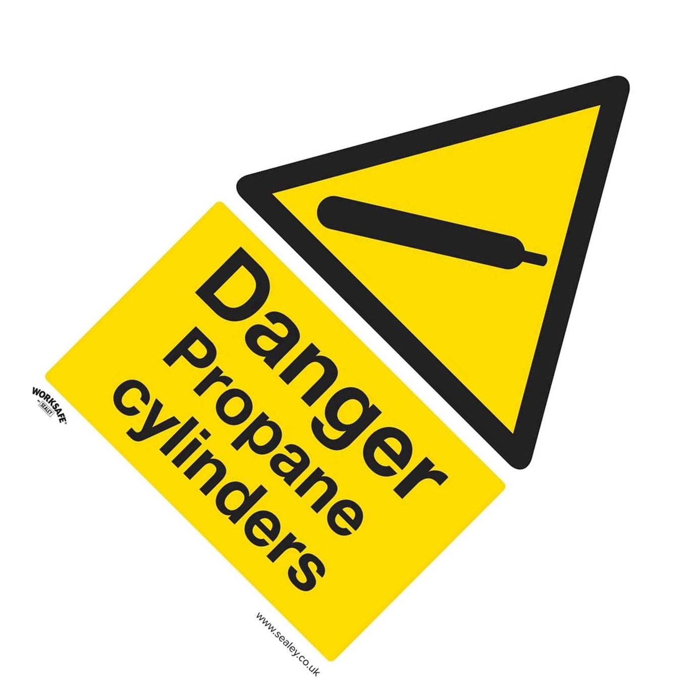 Sealey Warning Safety Sign - Danger Propane Cylinders - Self-Adhesive Vinyl