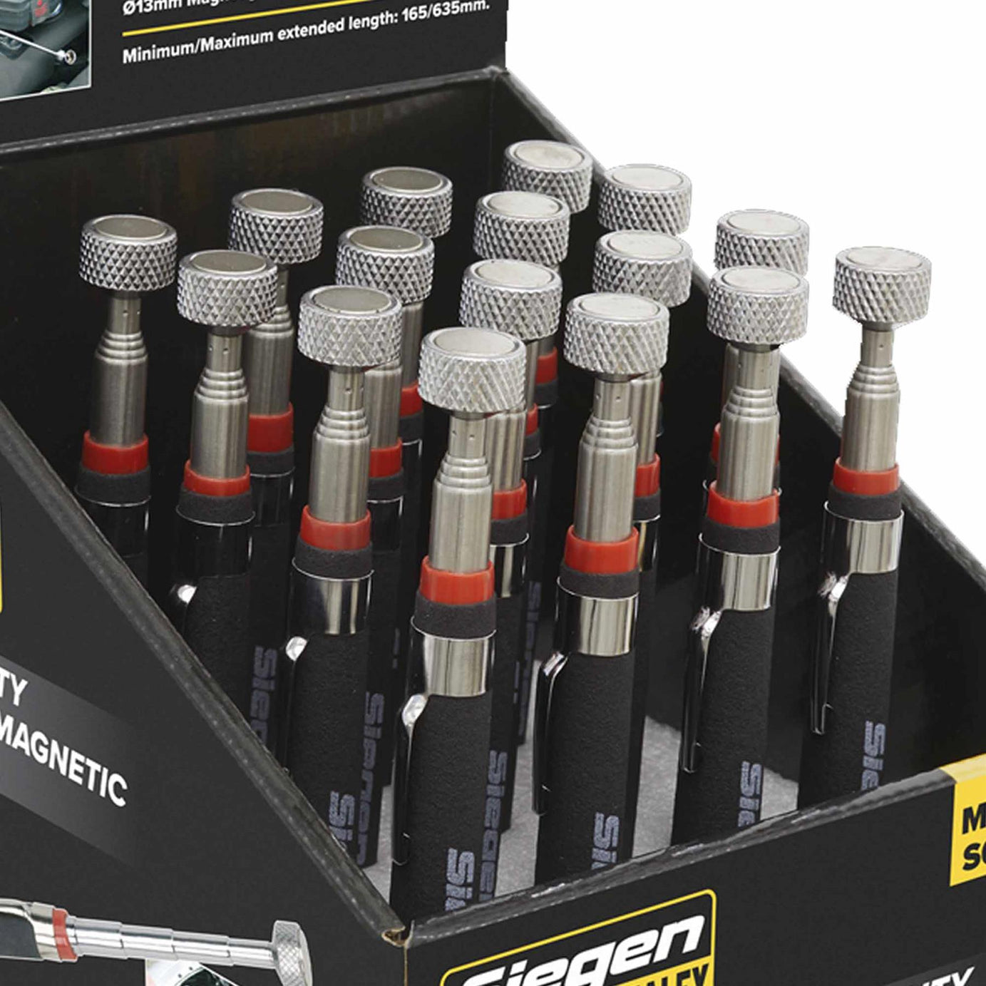 Sealey Heavy-Duty Magnetic Pick-Up Tool 3.6kg Cap Display Box of 16