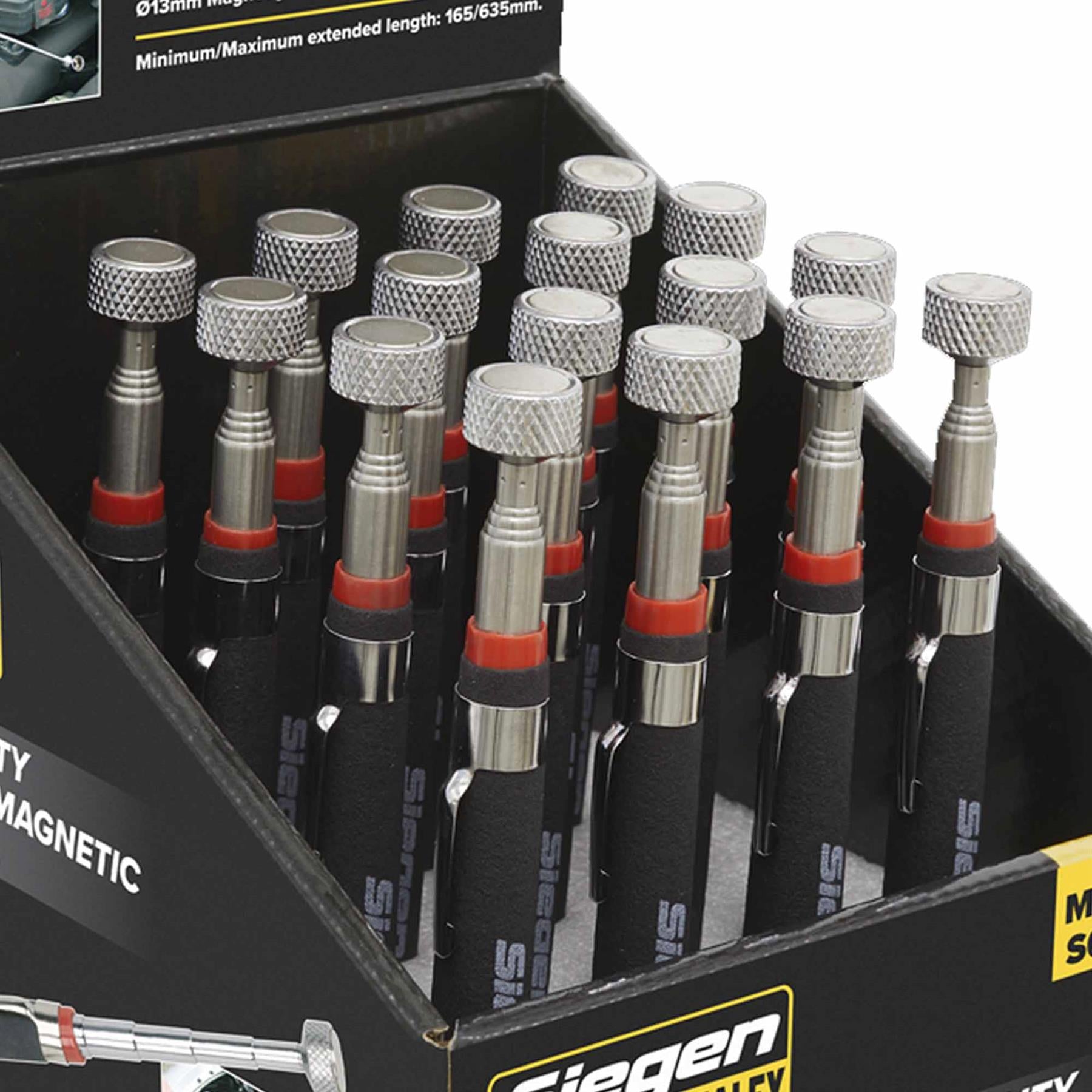 Sealey Heavy-Duty Magnetic Pick-Up Tool 3.6kg Cap Display Box of 16