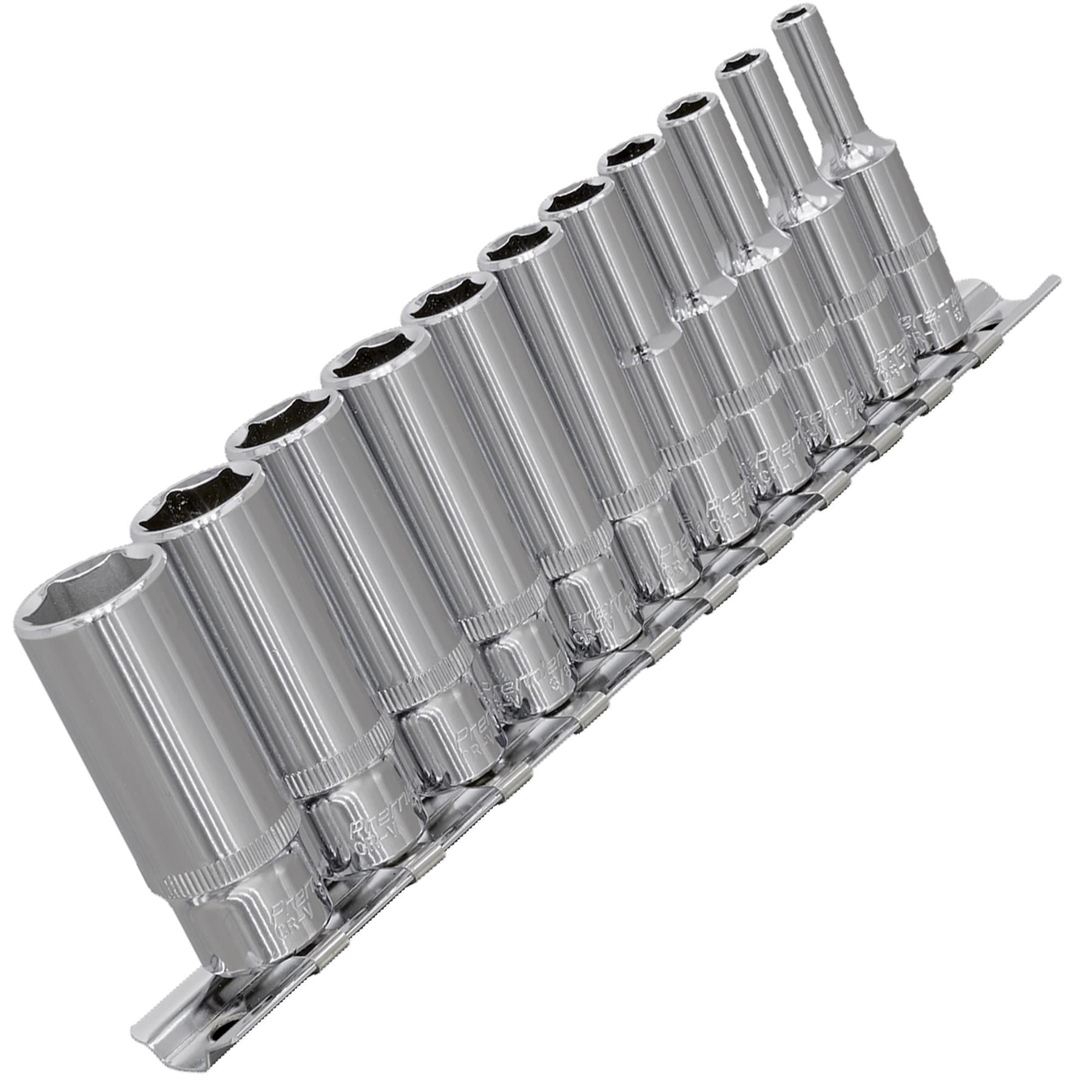 Sealey Socket Set 11pc 1/4"Sq Drive Deep WallDrive Imperial