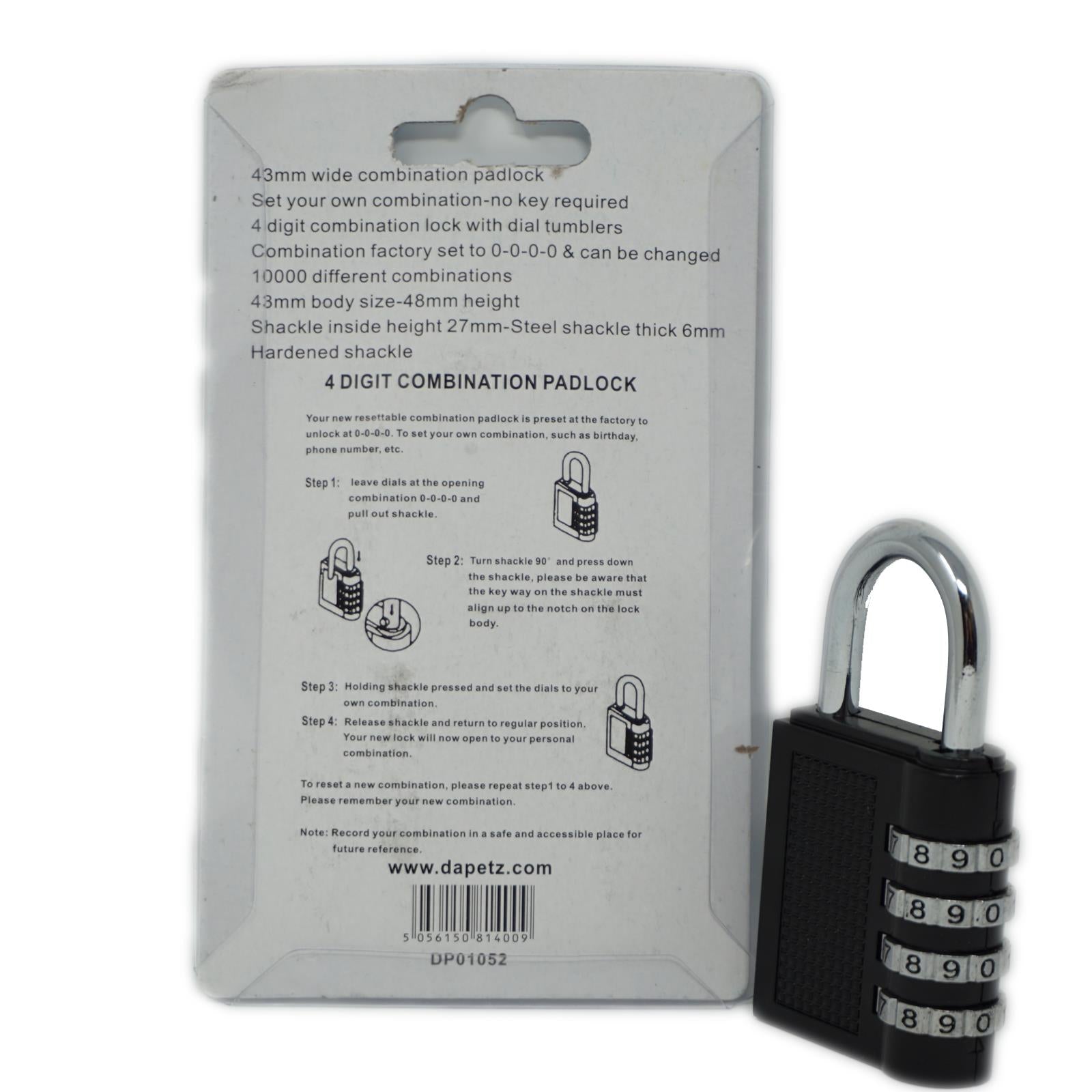 Combination Padlock 4-Digit Combination Lock