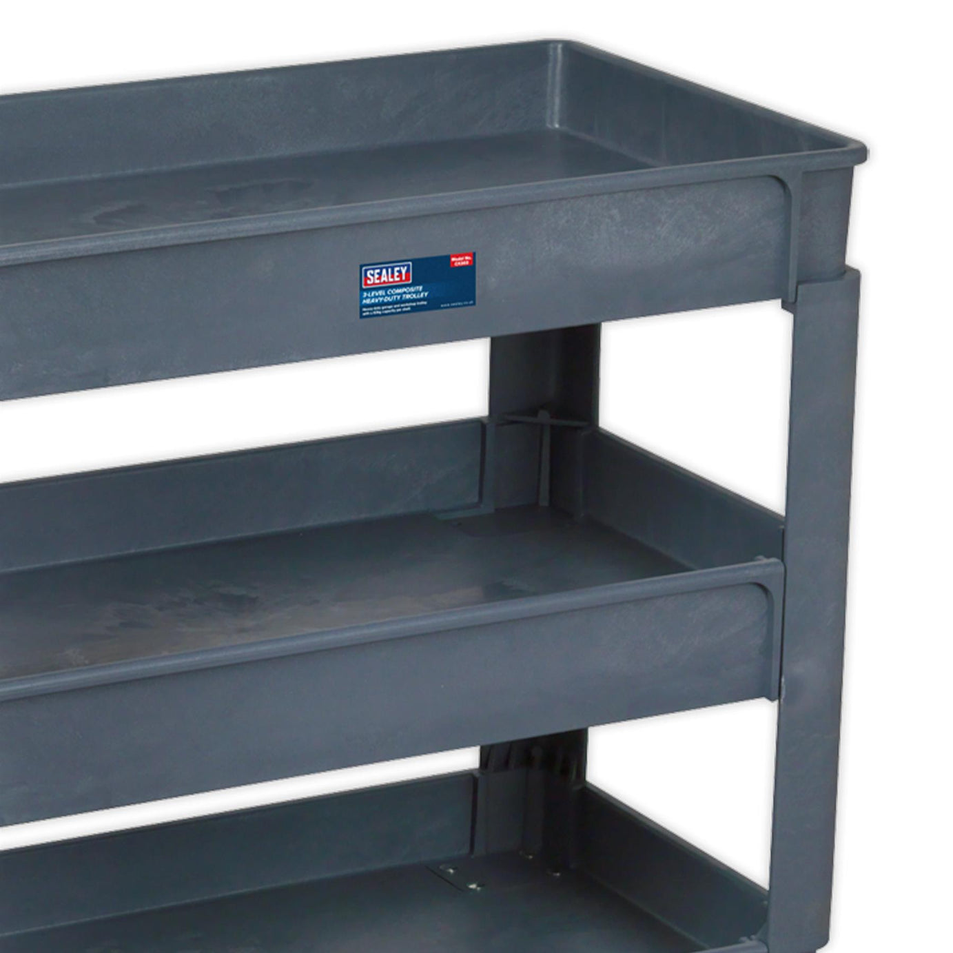 Sealey Trolley 3-Level Composite Heavy-Duty  83kg capacity per shelf