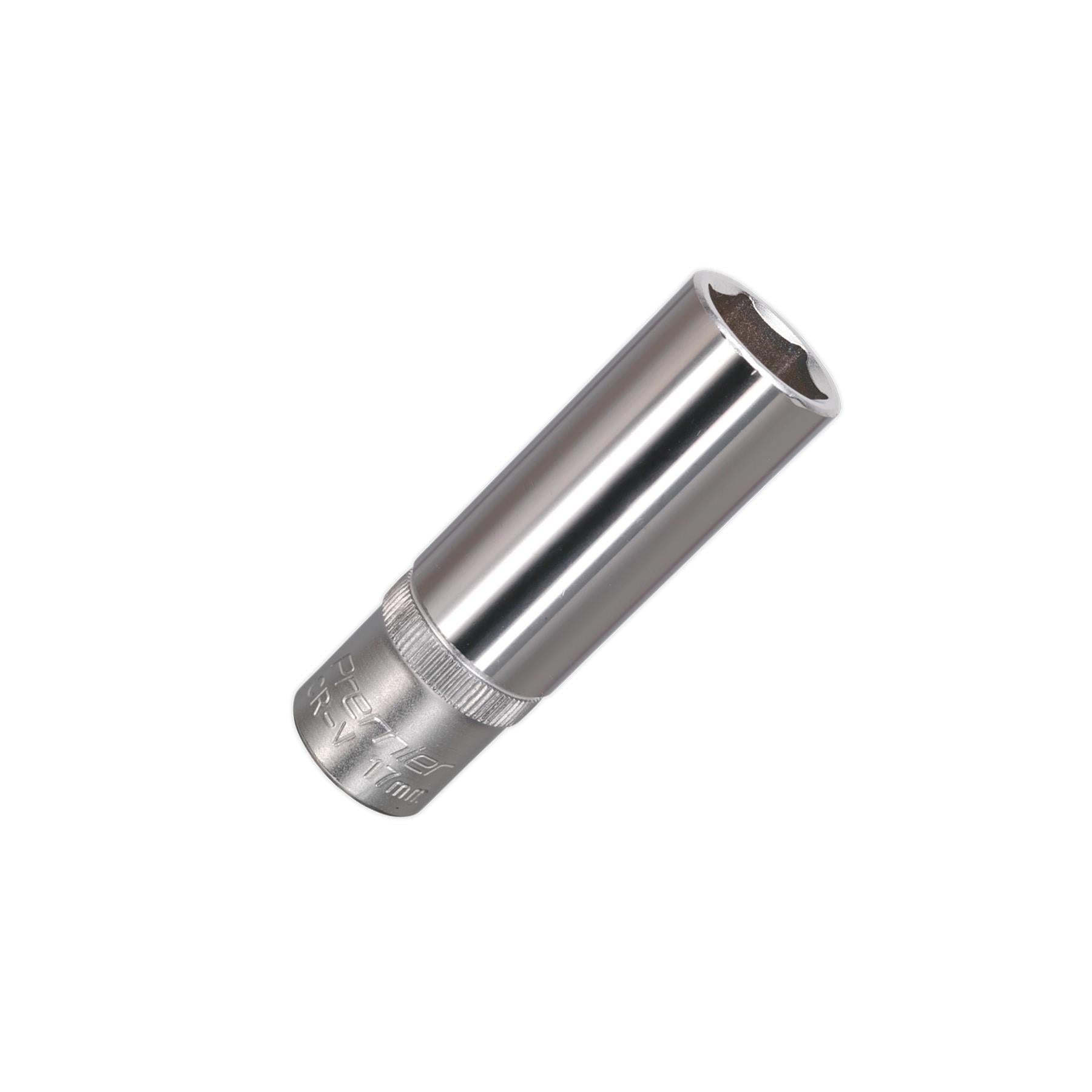 Sealey WallDrive® Socket 17mm Deep 1/2"Sq Drive Chrome Vanadium Steel