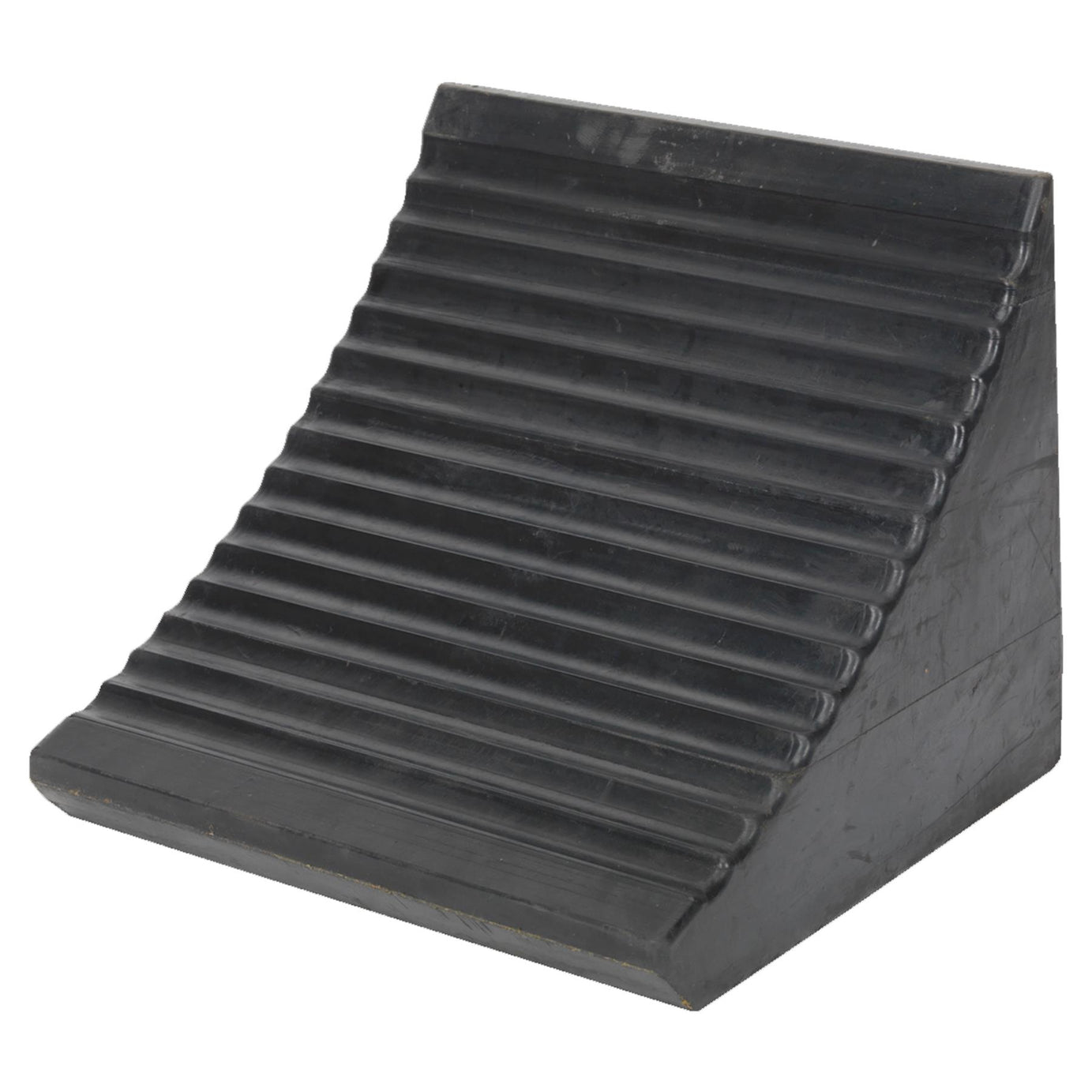 Heavy-Duty Rubber Wheel Chock 12kg - Single nylon reinforced rubber Sealey