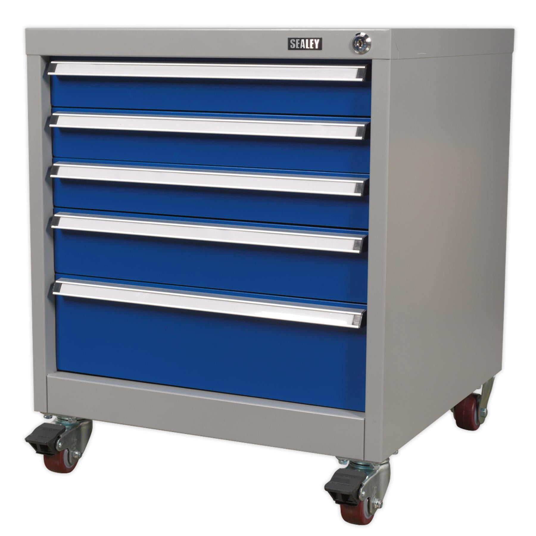 Sealey Mobile Industrial Cabinet 5 Drawer with a load bearing of up to 40kg
