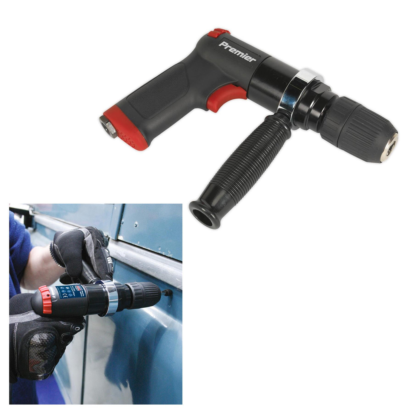 Sealey Air Drill 13mm with Keyless Chuck Composite Premier