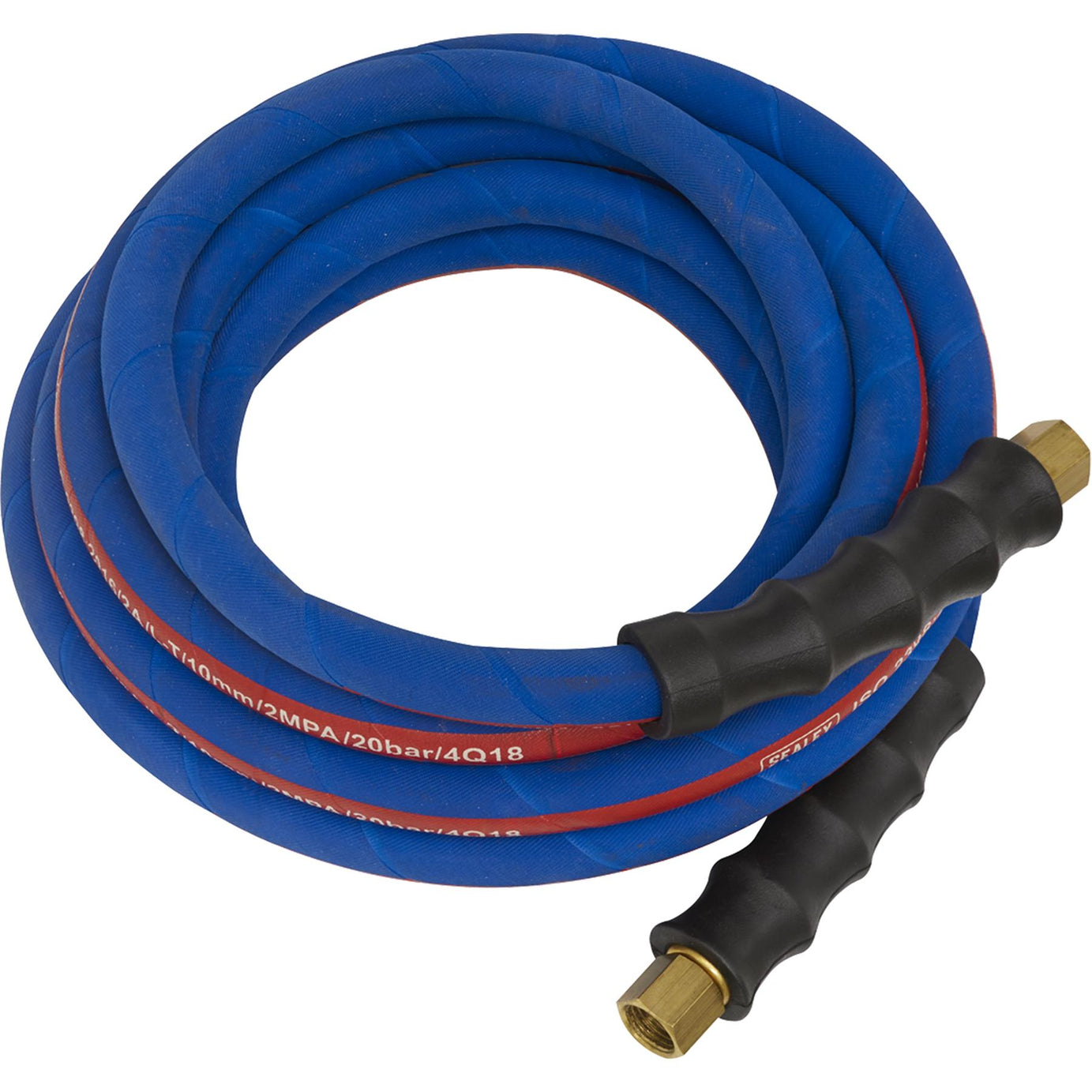 Sealey Air Hose 5m x 10mm with 1/4"BSP Unions Extra-Heavy-Duty