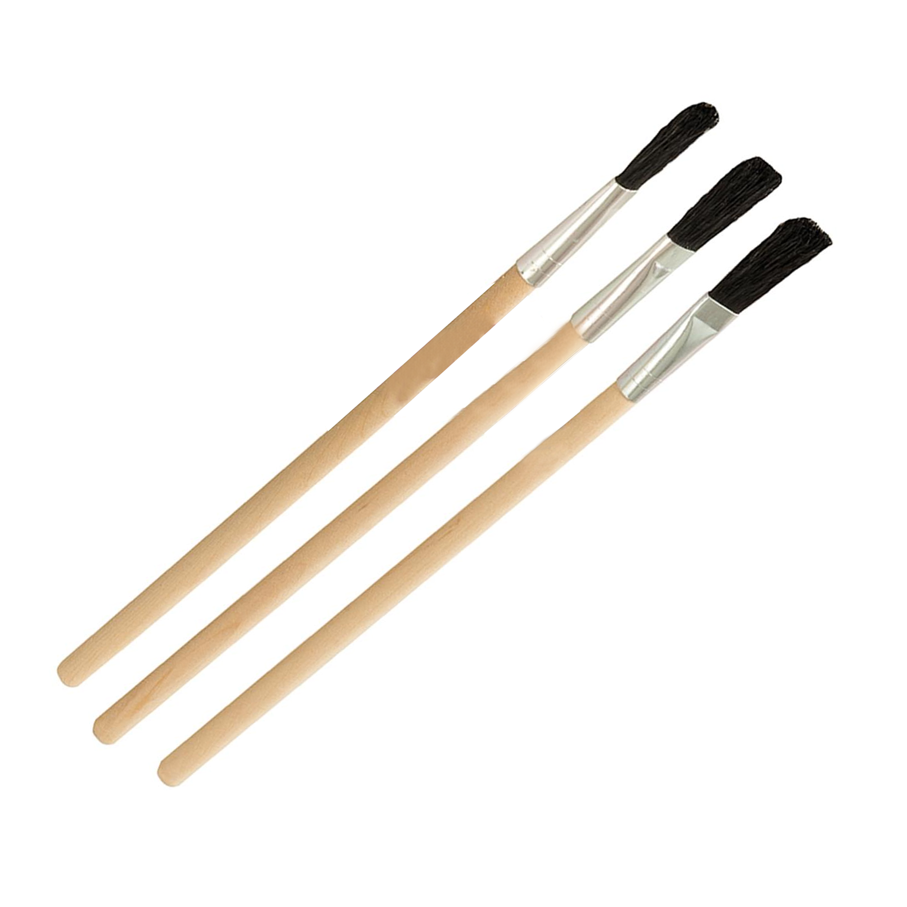 Flux Brushes 3pk Wooden Handle Durable Aluminium Ferrules Wooden Handle