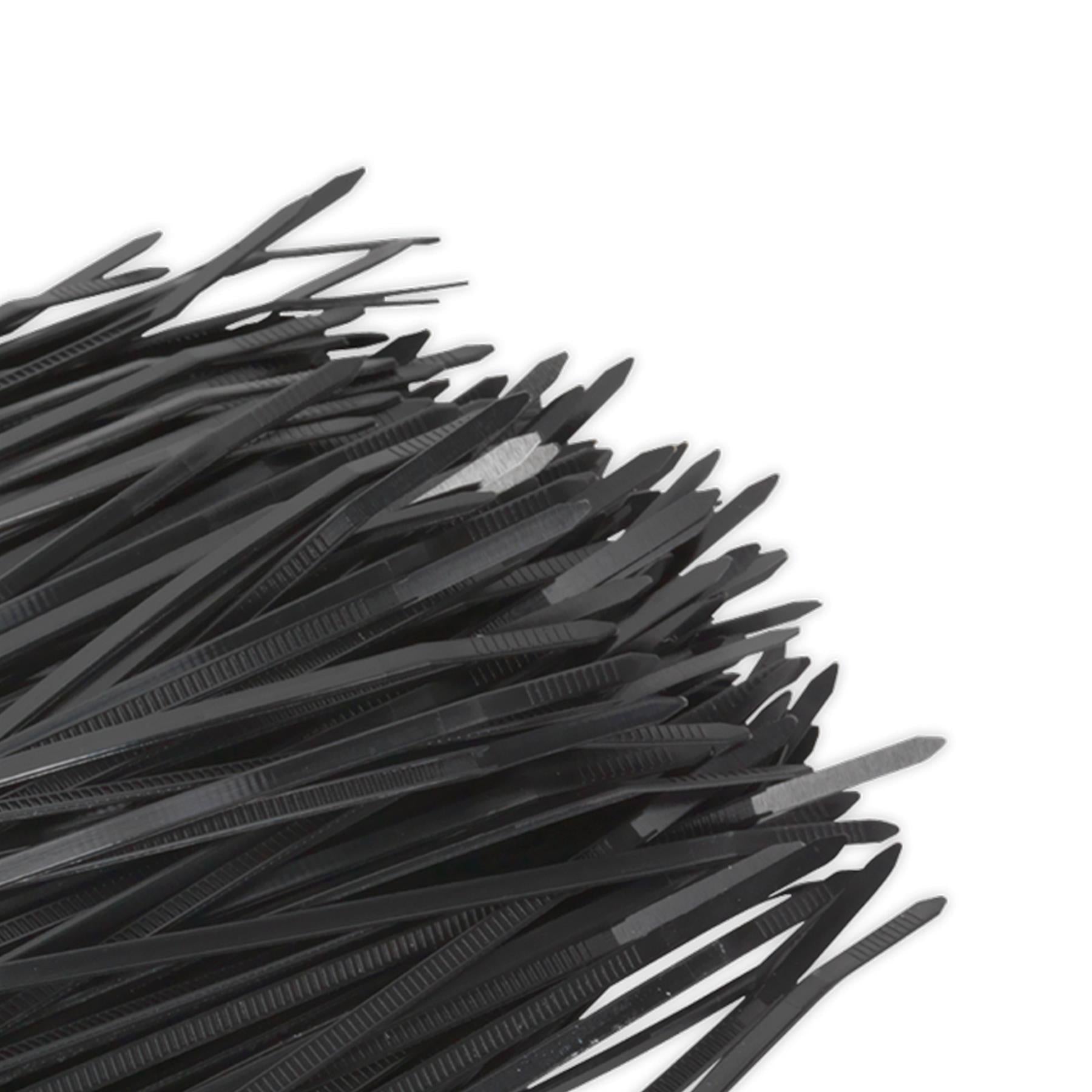 Sealey Cable Tie 100 x 2.5mm Black Pack of 200
