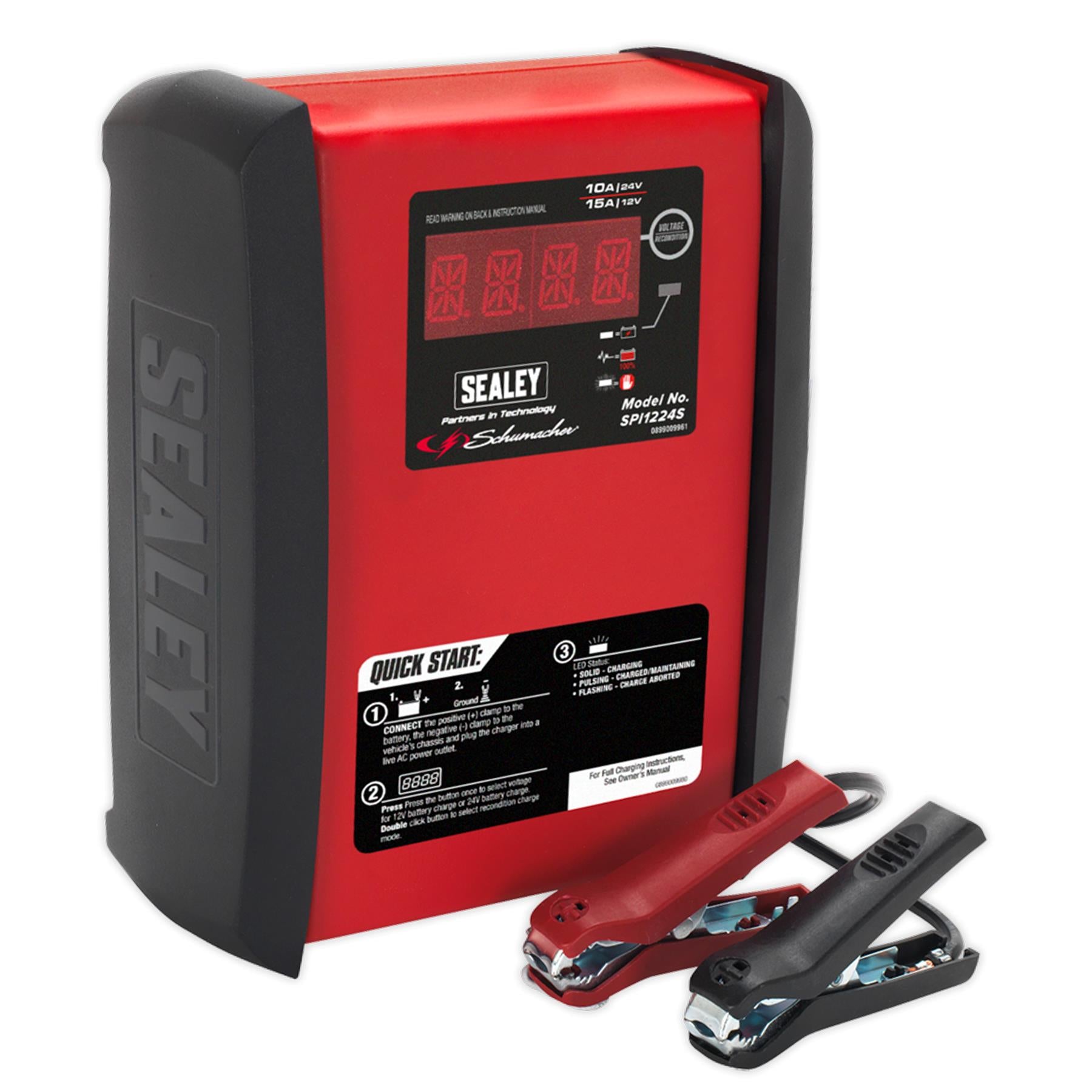 Sealey Schumacher Intelligent Speed Chg Batt Chgr 12V 15A/24V 10A